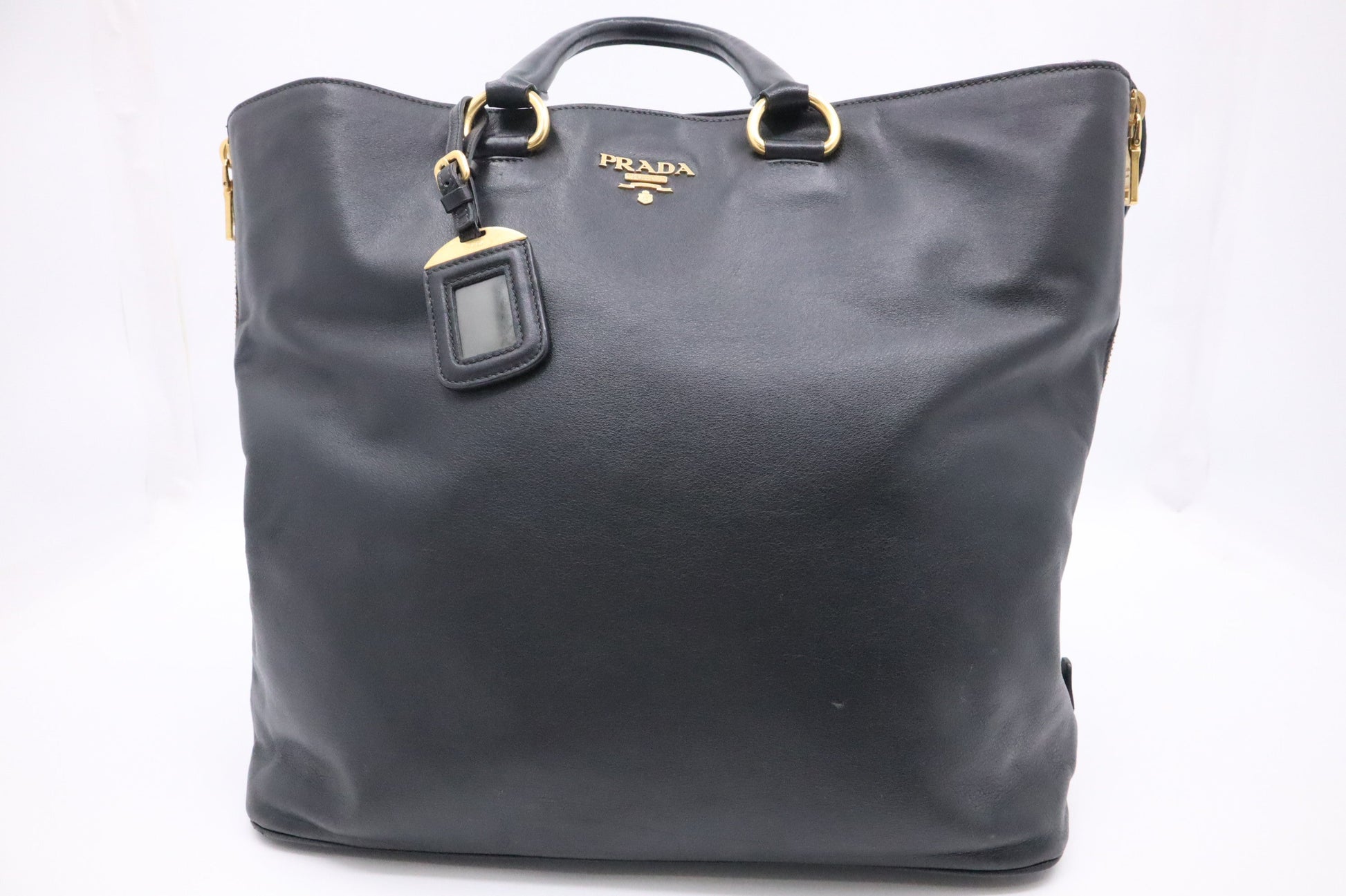 Prada Way Bag In Leather Black Travel Bag