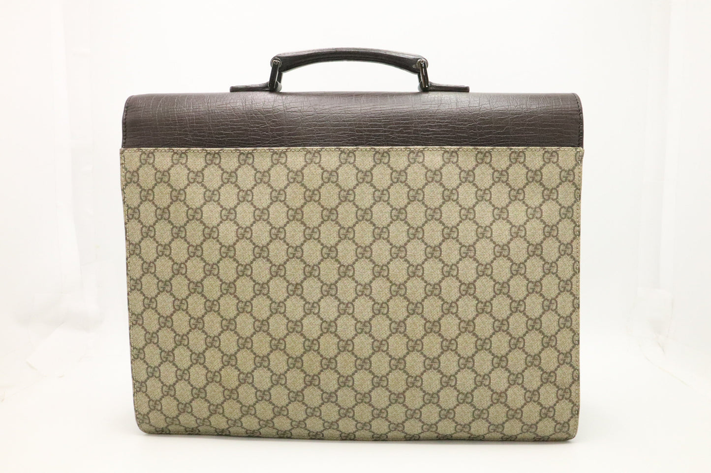 Gucci Business GG Supreme Leather Canvas Brown Handbag