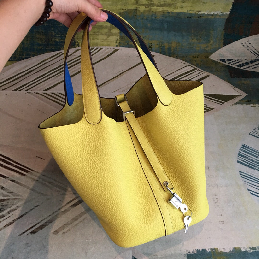 Top Quality Picotin Lock Light Yellow Clementop Travel Bag