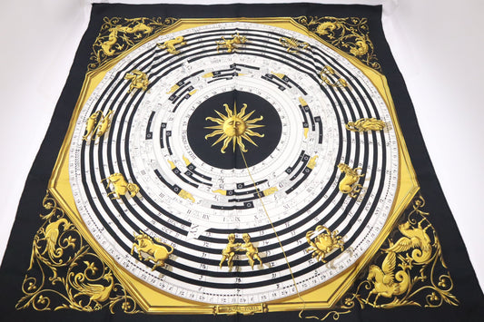 Hermes 'Astrologie' Carre In Silk Handbag Black Travel Bag