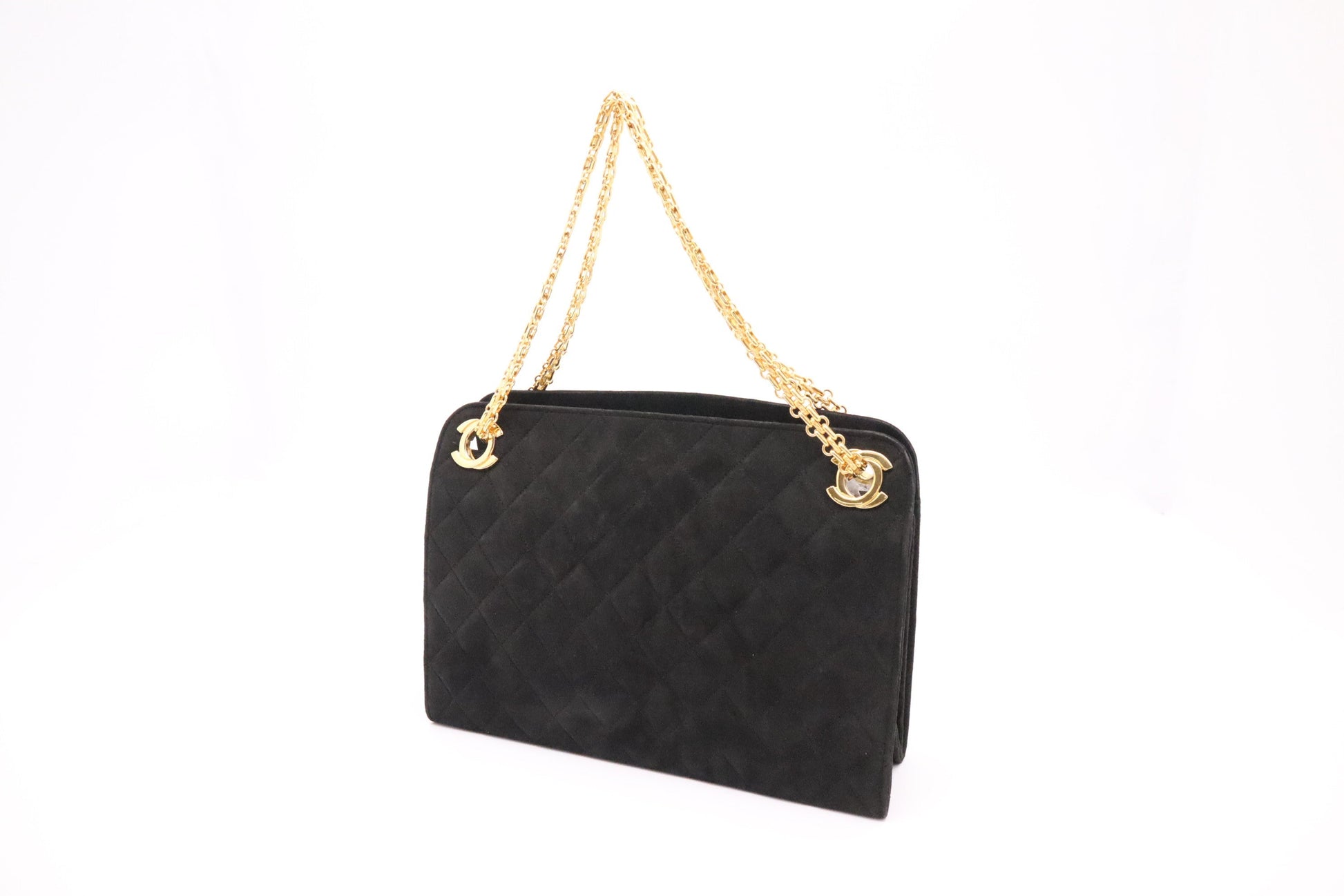 Chanel Suede Black Shoulder Bag