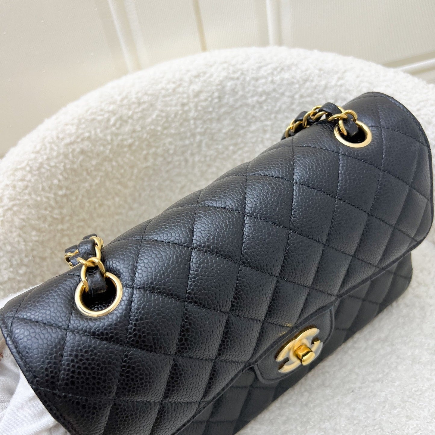 Chanel Small Classic Flap CF in Black Caviar and GHW