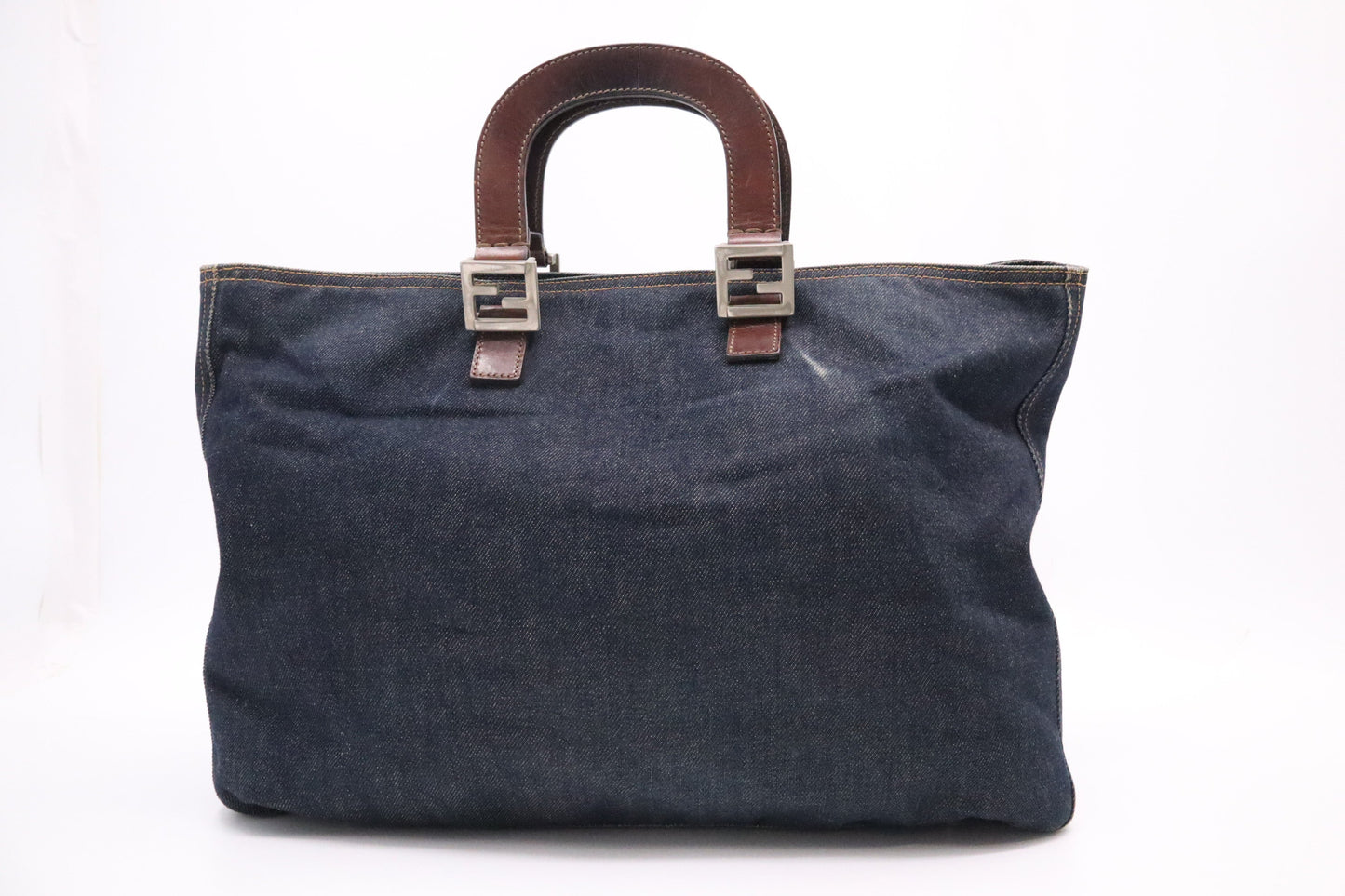 Fendi Handbag In Canvas Denim Travel Bag