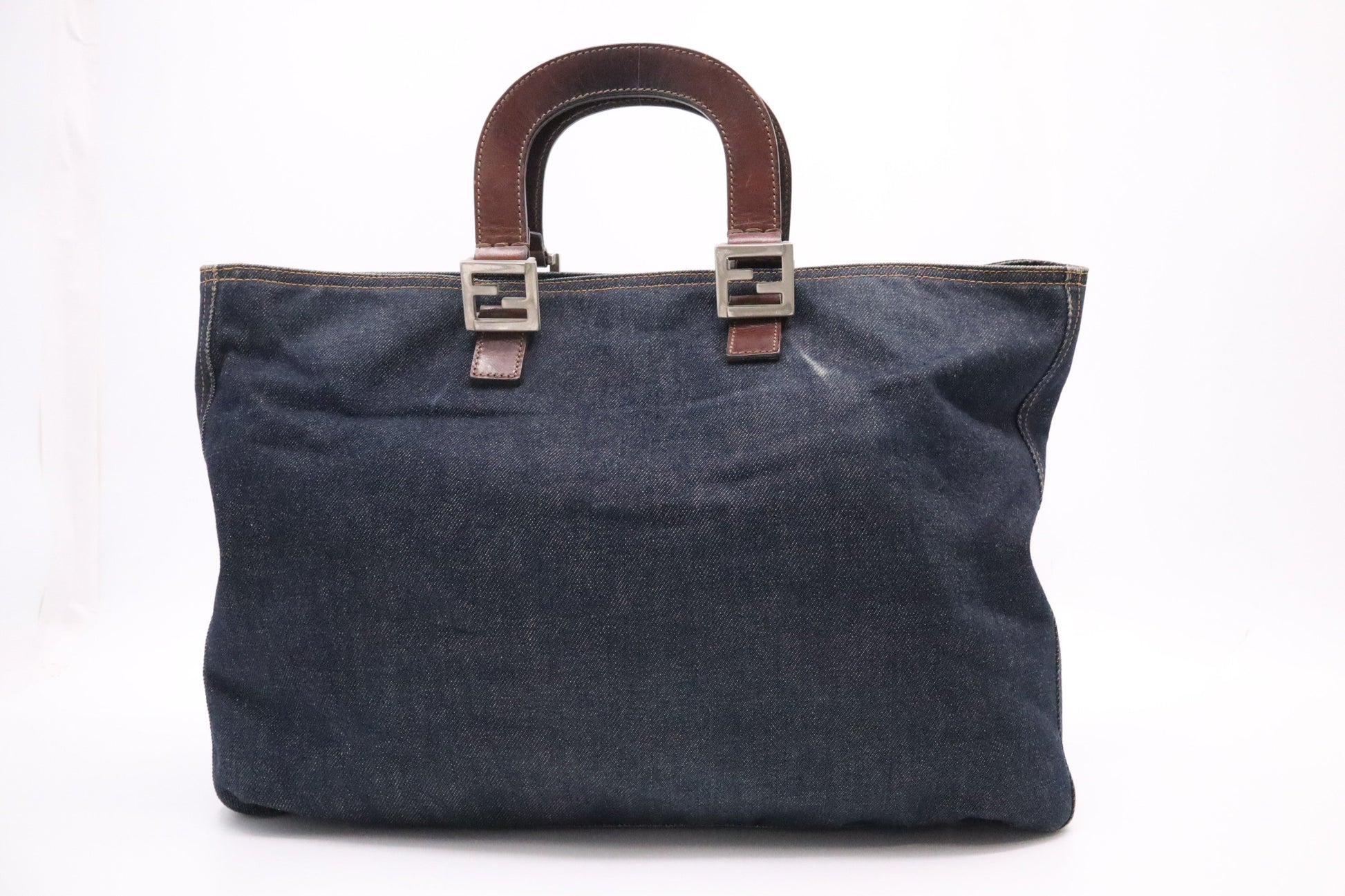 Fendi Handbag In Canvas Denim Travel Bag