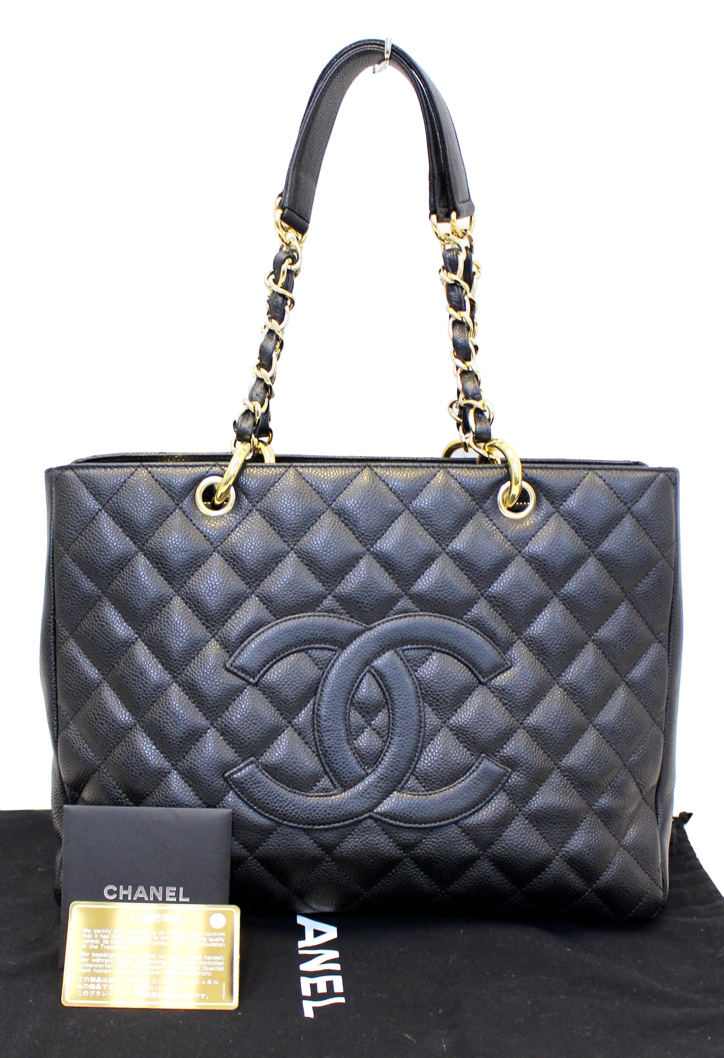 Chanel Caviar Grand Shopping Leather Black Travel Bag