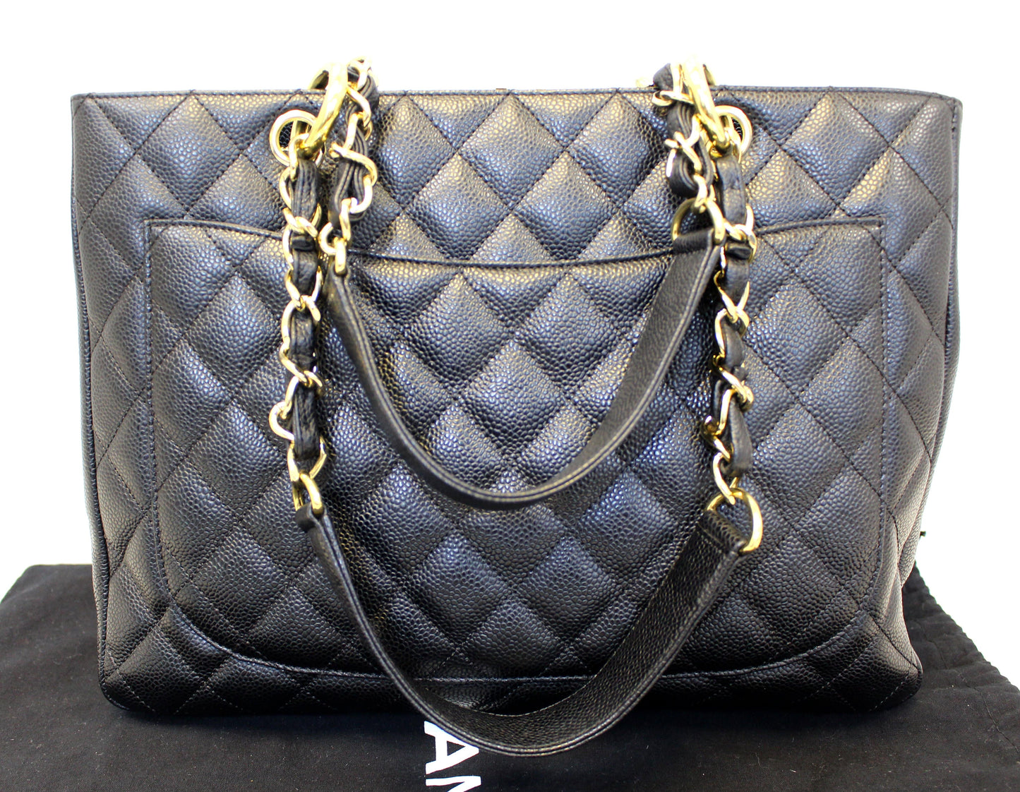Chanel Caviar Grand Shopping Leather Black Travel Bag
