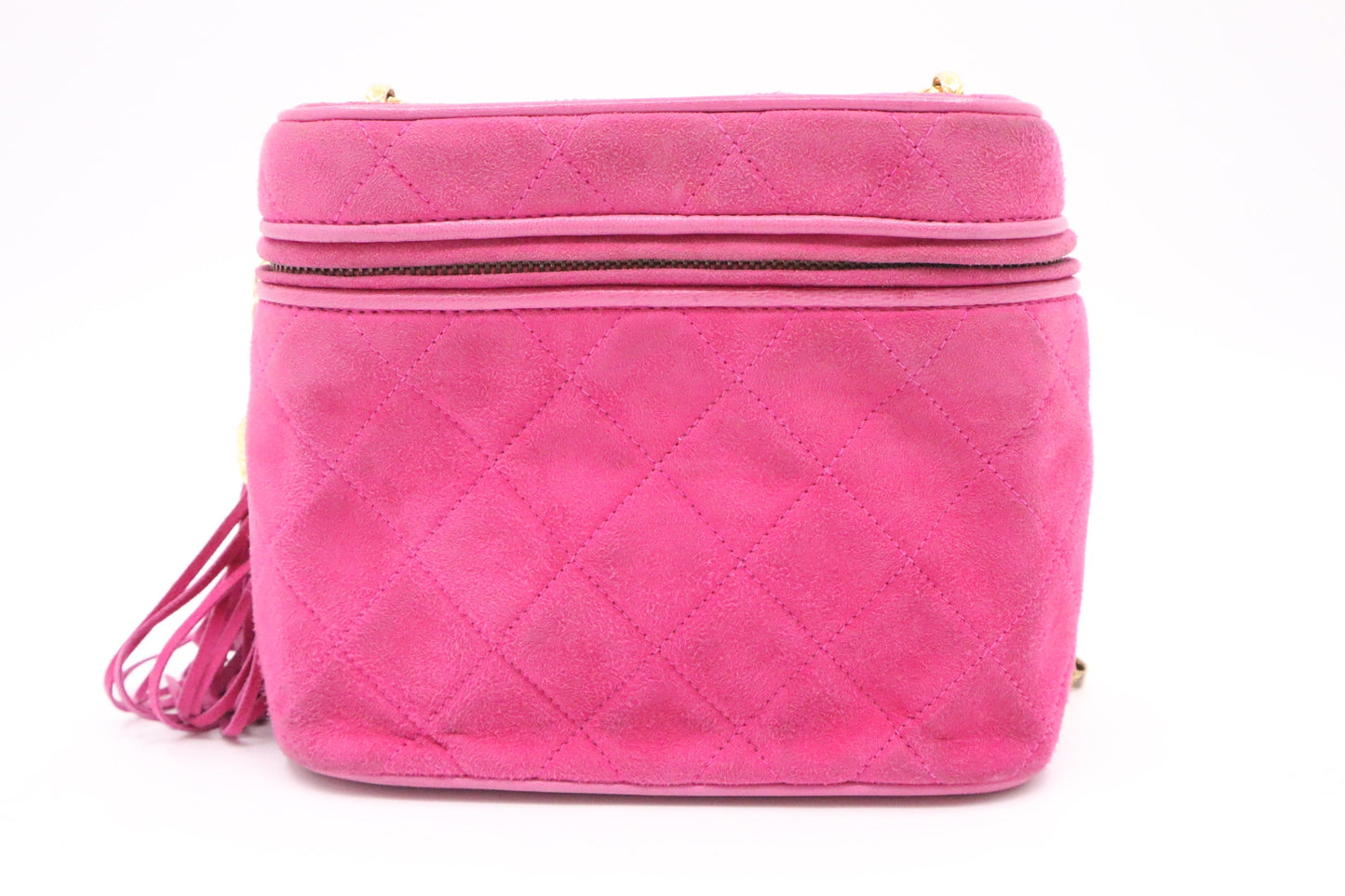 Chanel Vanity Suede Pink Shoulder Bag