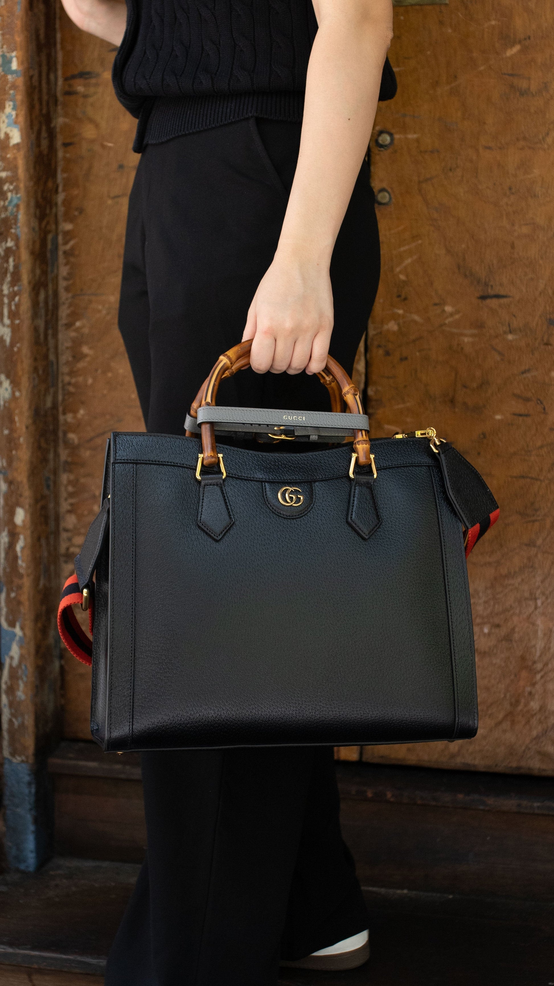 Gucci Black Diana Large Tote Bag