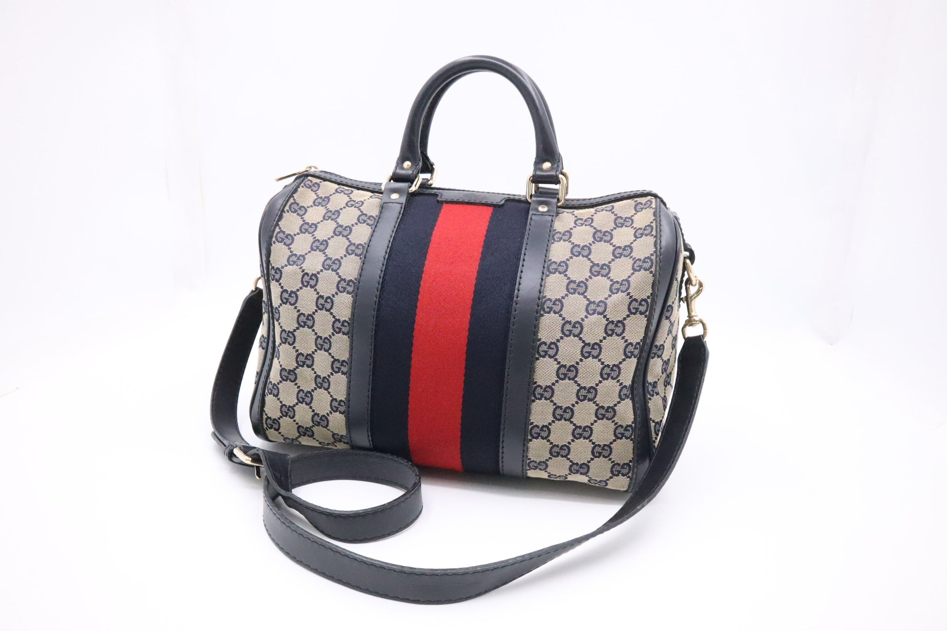 Gucci Boston GG Canvas Navy Handbag