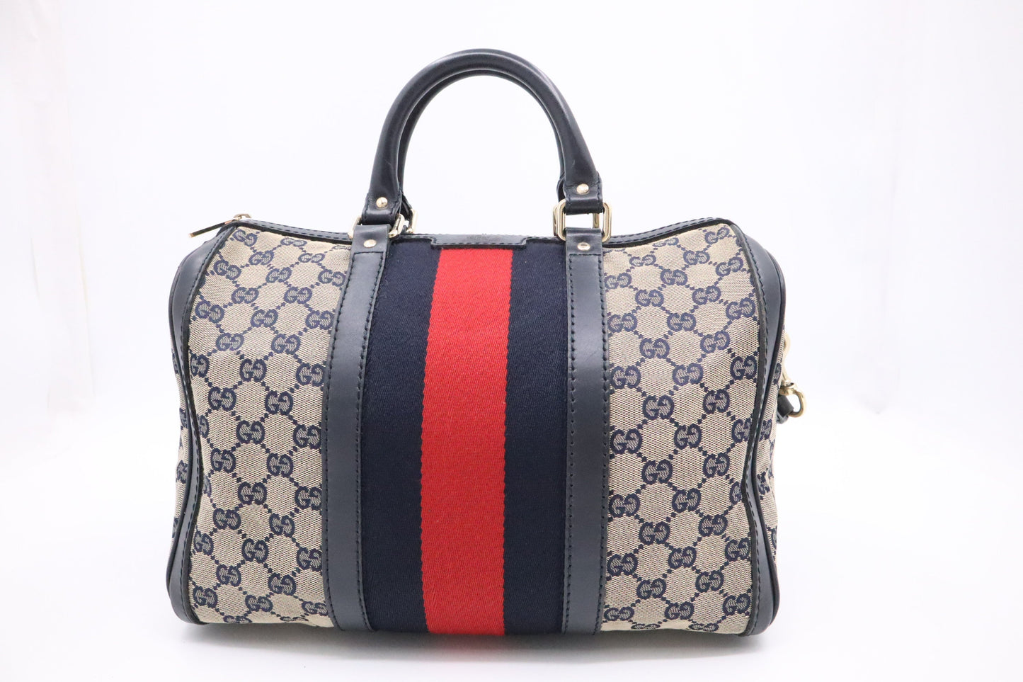 Gucci Boston GG Canvas Navy Handbag
