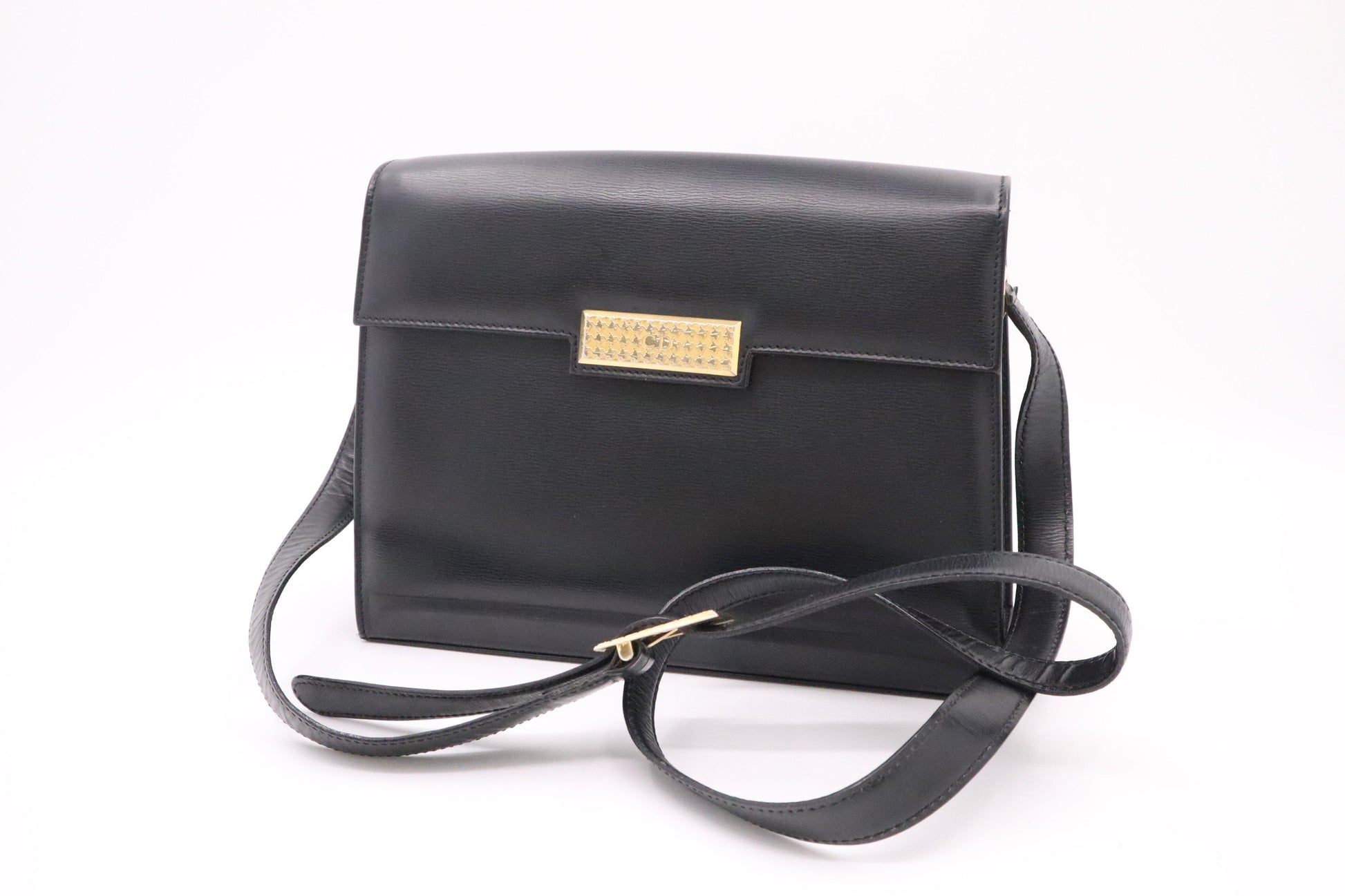 Dior Shoulder Bag In Leather Black Black Leather