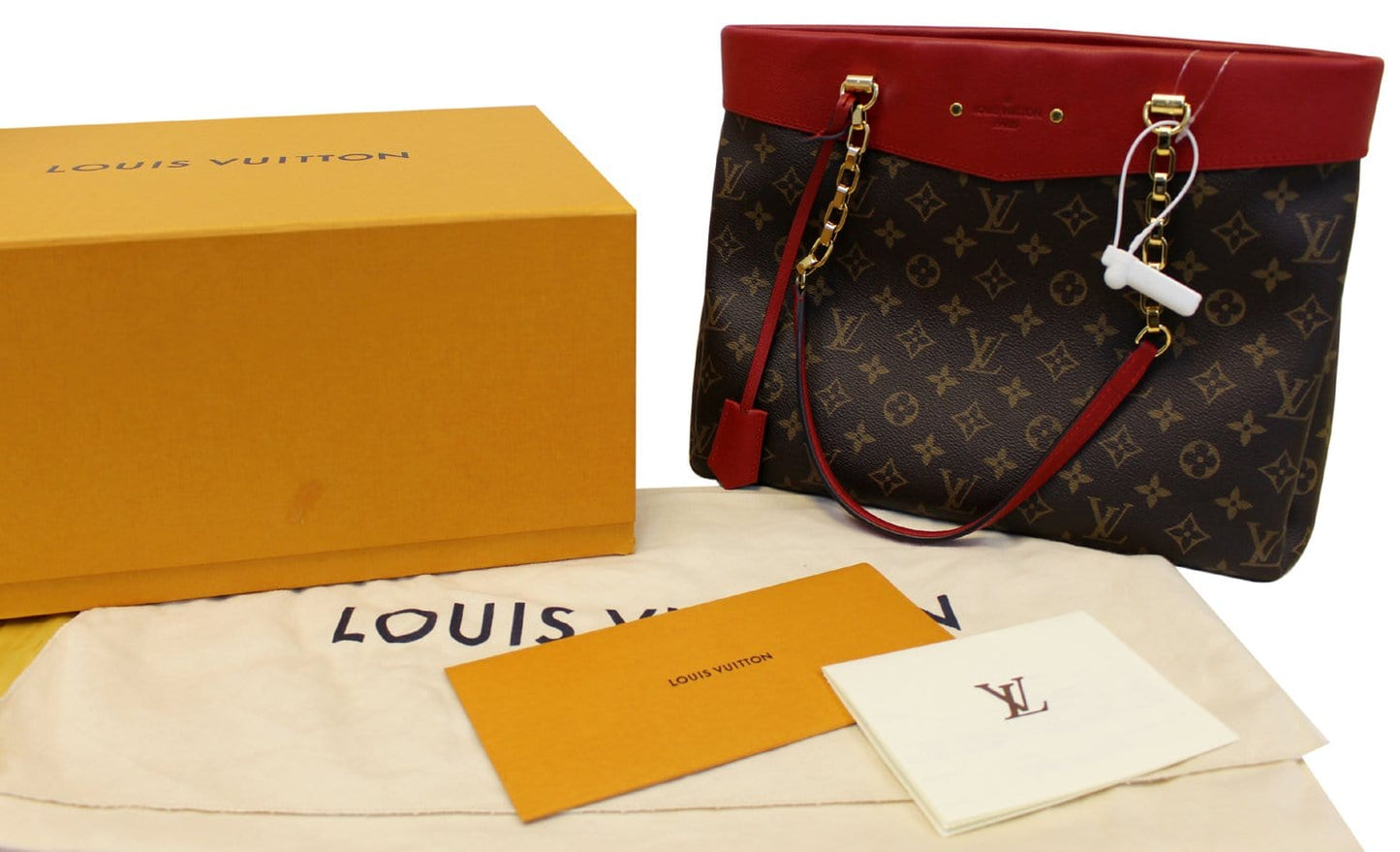 Louis Cherry Pallas Shopper Bag Canvas Monogram Shoulder Bag