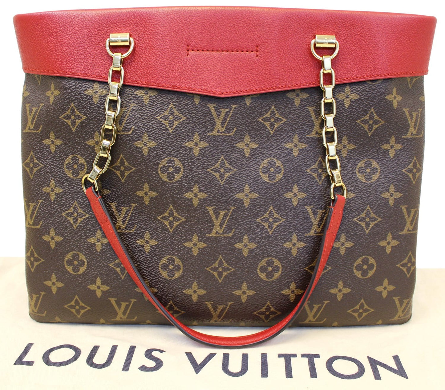 Louis Cherry Pallas Shopper Bag Canvas Monogram Shoulder Bag
