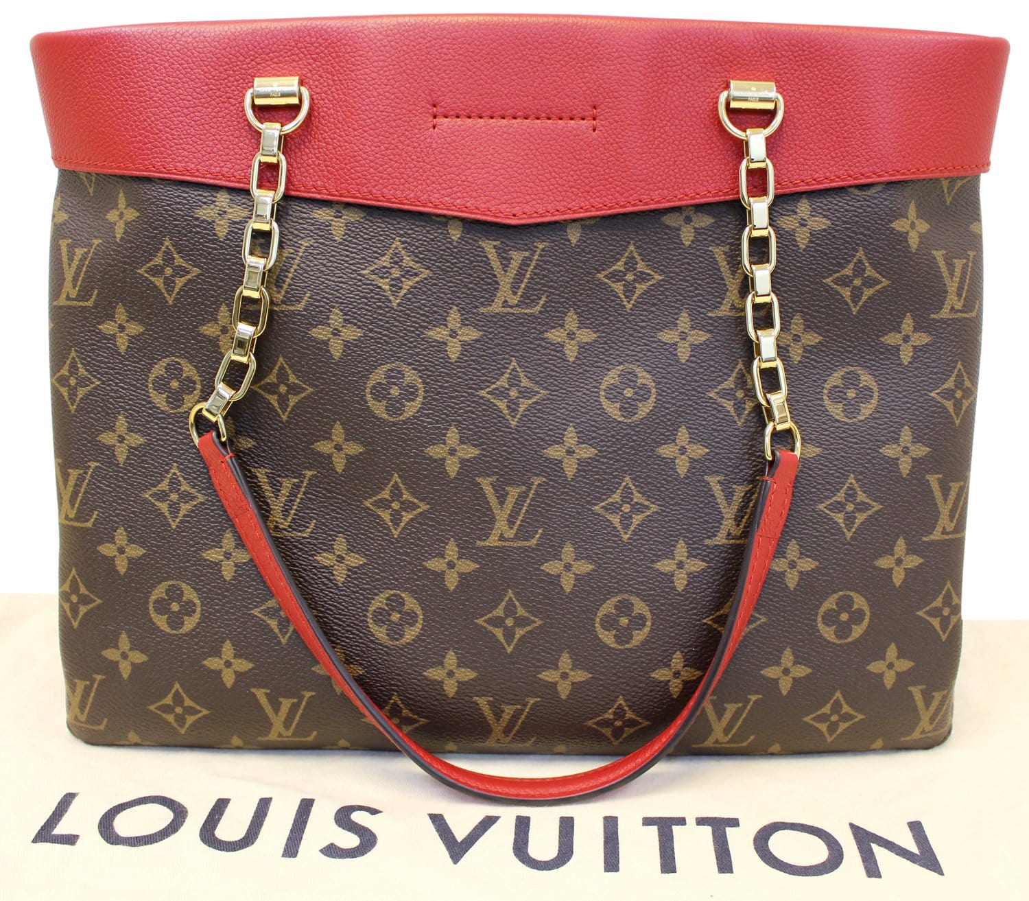 Louis Cherry Pallas Shopper Bag Canvas Monogram Shoulder Bag