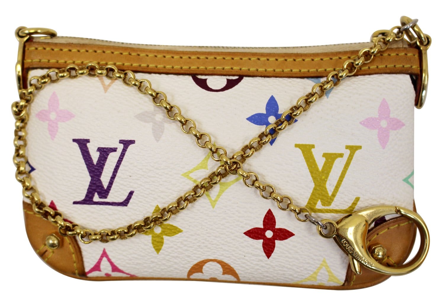 Louis Multicolore Milla Pm Clutch Bag Monogram White