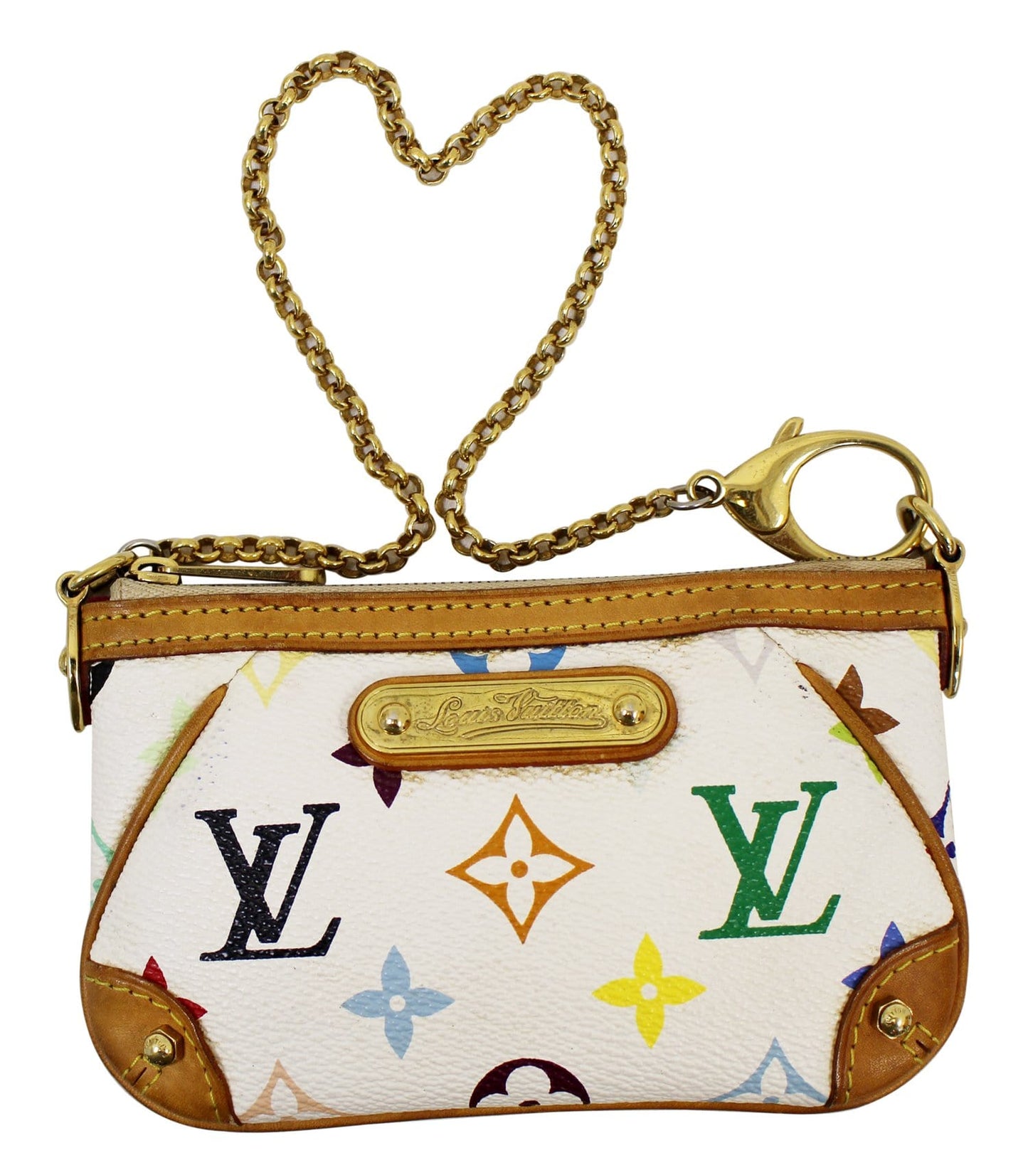 Louis Multicolore Milla Pm Clutch Bag Monogram White