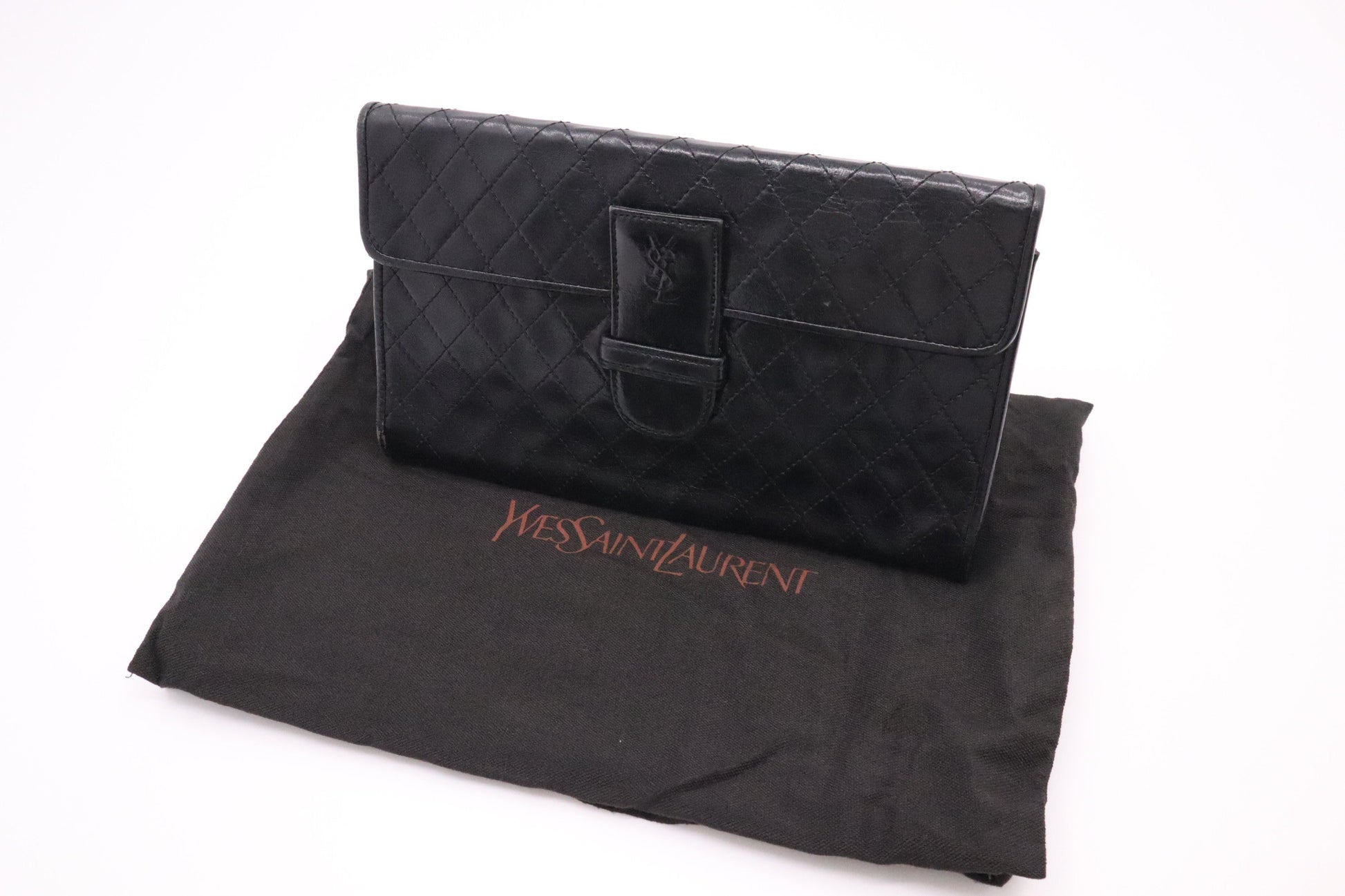 YSL Saint Laurent Clutch In Leather Quilted Clutch Bag