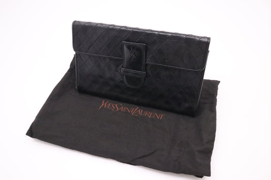 YSL Saint Laurent Clutch In Leather Quilted Clutch Bag