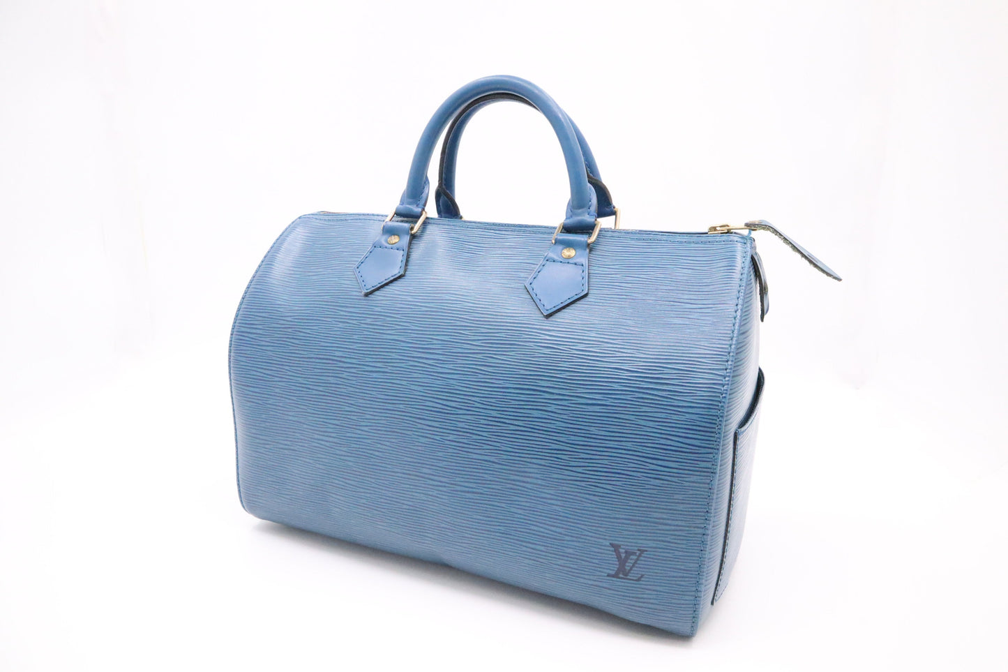 Louis Vuitton Speedy 30 Blue Leather Epi Handbag