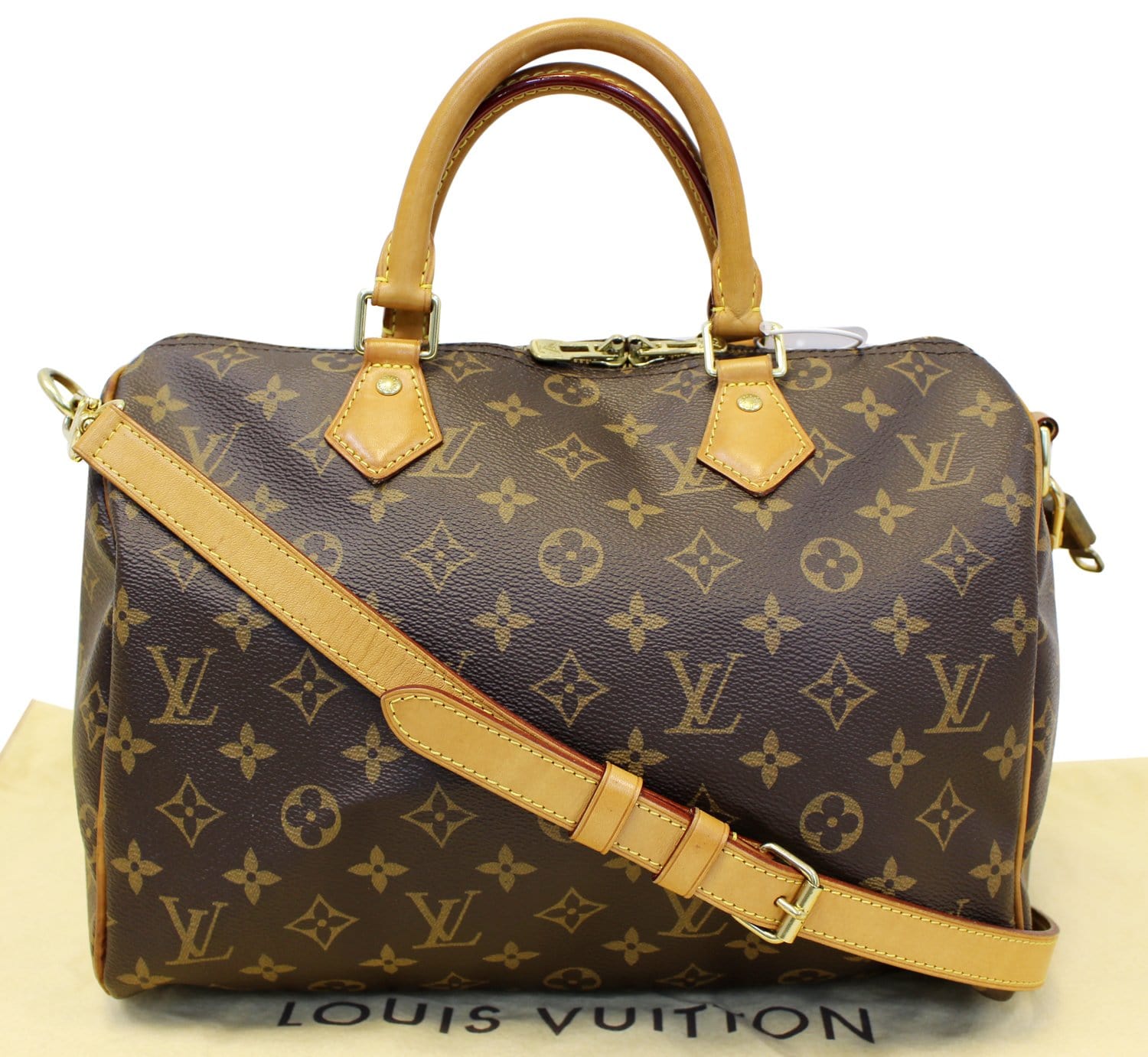Louis Speedy Bandouliere Satchel Bag Canvas Monogram Shoulder Bag