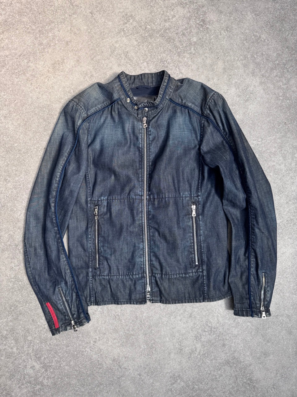Prada Handbag Sport Demin Multi Jacket Denim Blue Medium