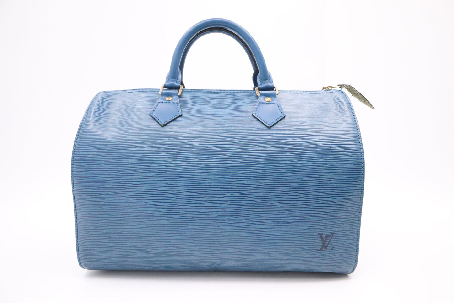 Louis Vuitton Speedy 30 Blue Leather Epi Handbag