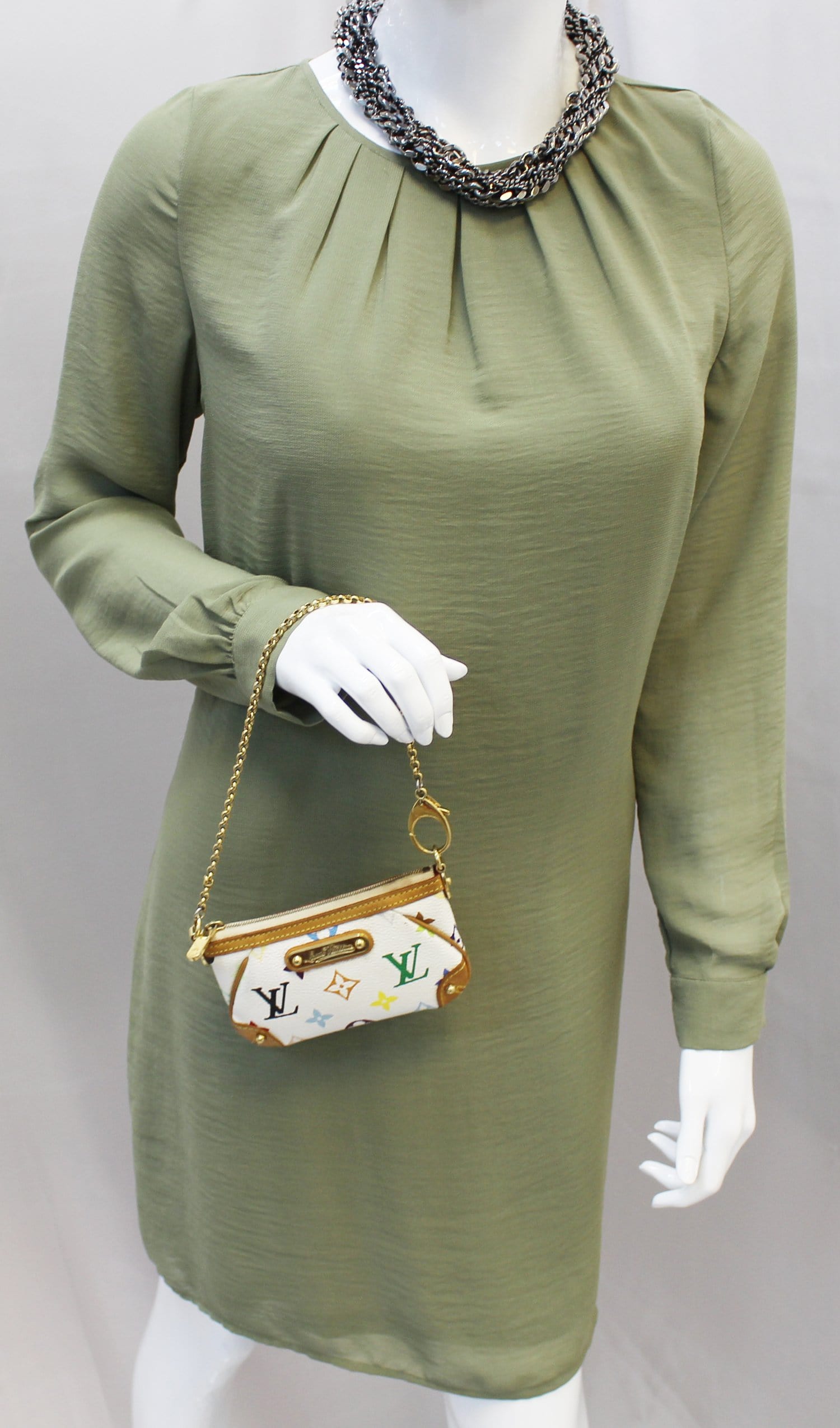 Louis Multicolore Milla Pm Clutch Bag Monogram White