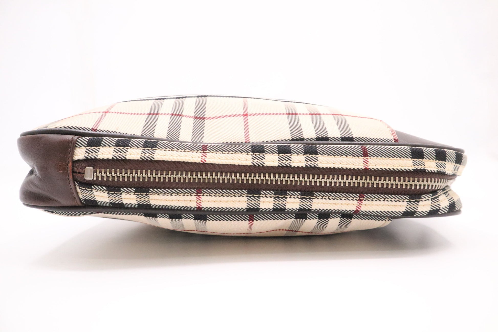 Burberry Briefcase In Checked Handbag Canvas Beige Travel Bag