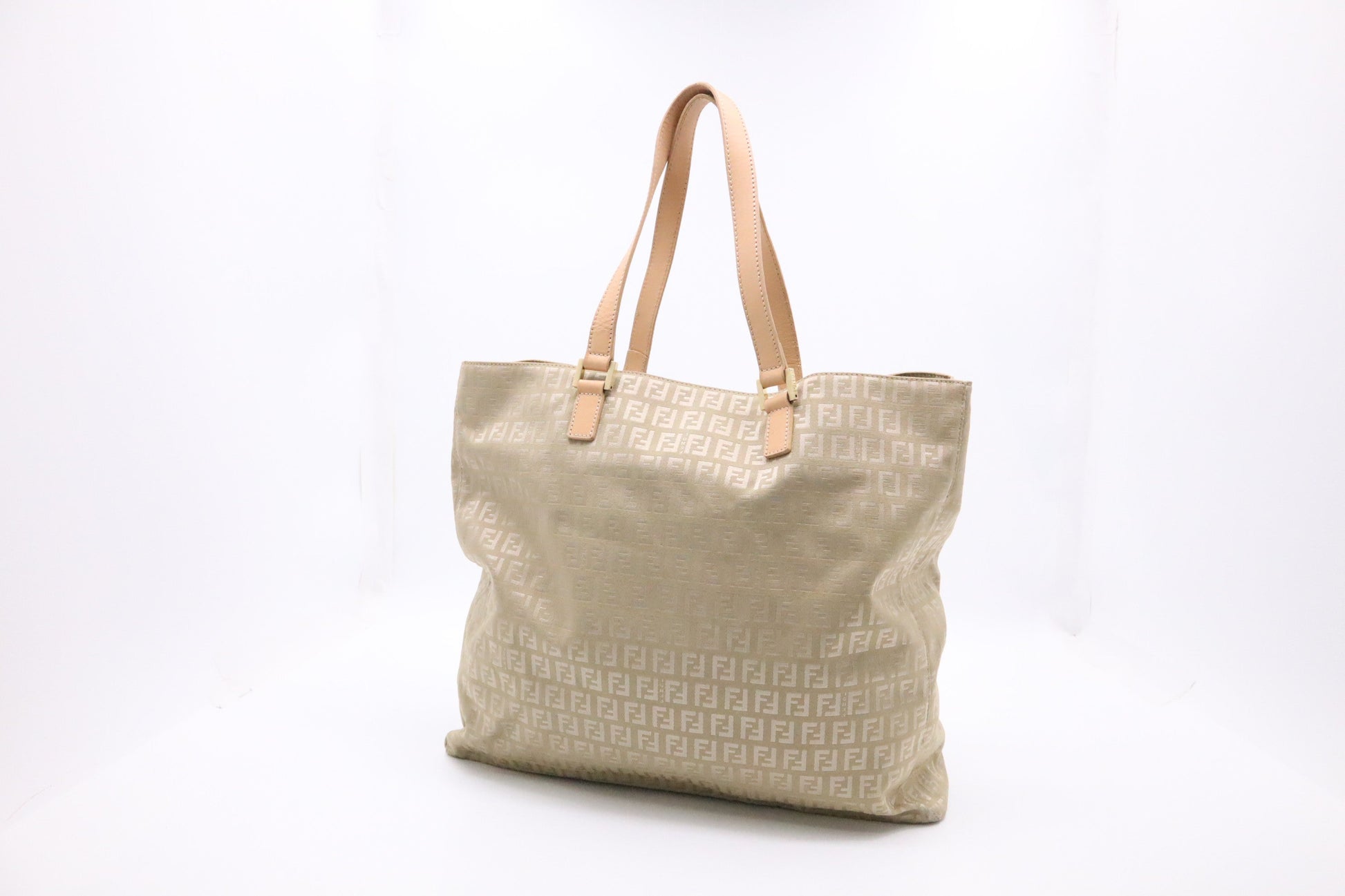 Fendi Tote Bag In Zucchino Canvas Beige