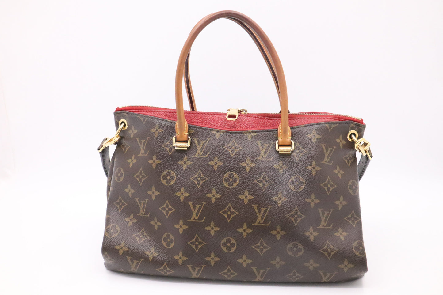 Louis Vuitton Pallas & Monogram Canvas Leather Red Handbag