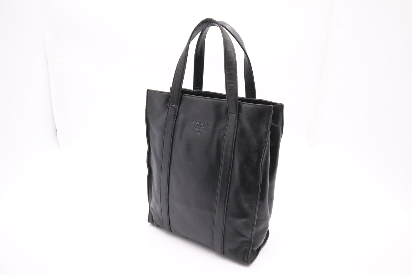 Prada Tote In Handbag Leather Black Tote Bag
