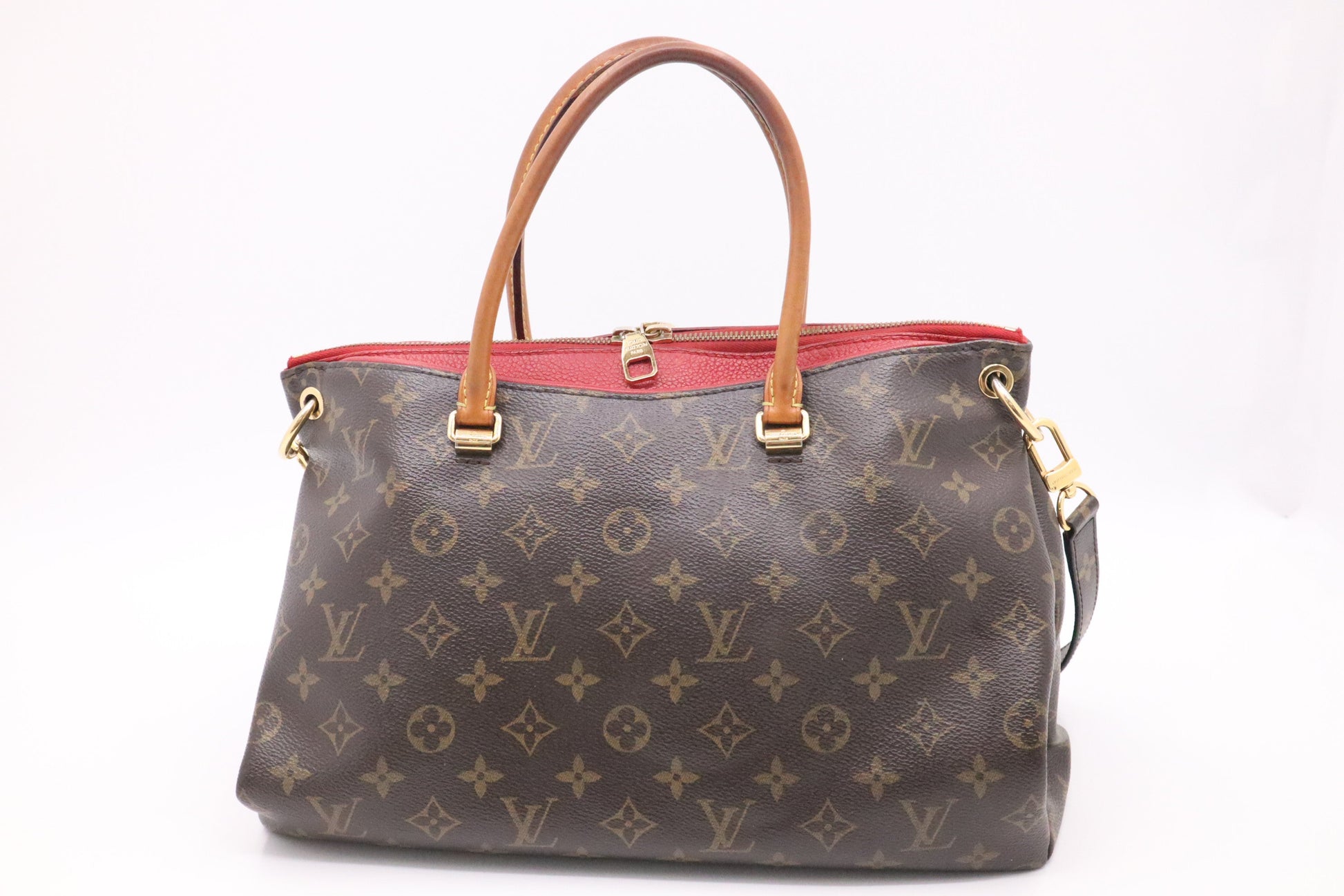Louis Vuitton Pallas & Monogram Canvas Leather Red Handbag