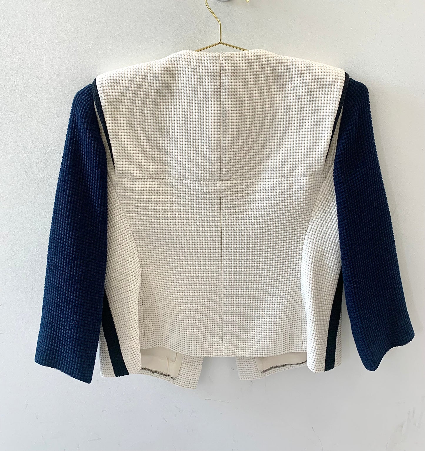 Chanel White And Blue Blazer Bag