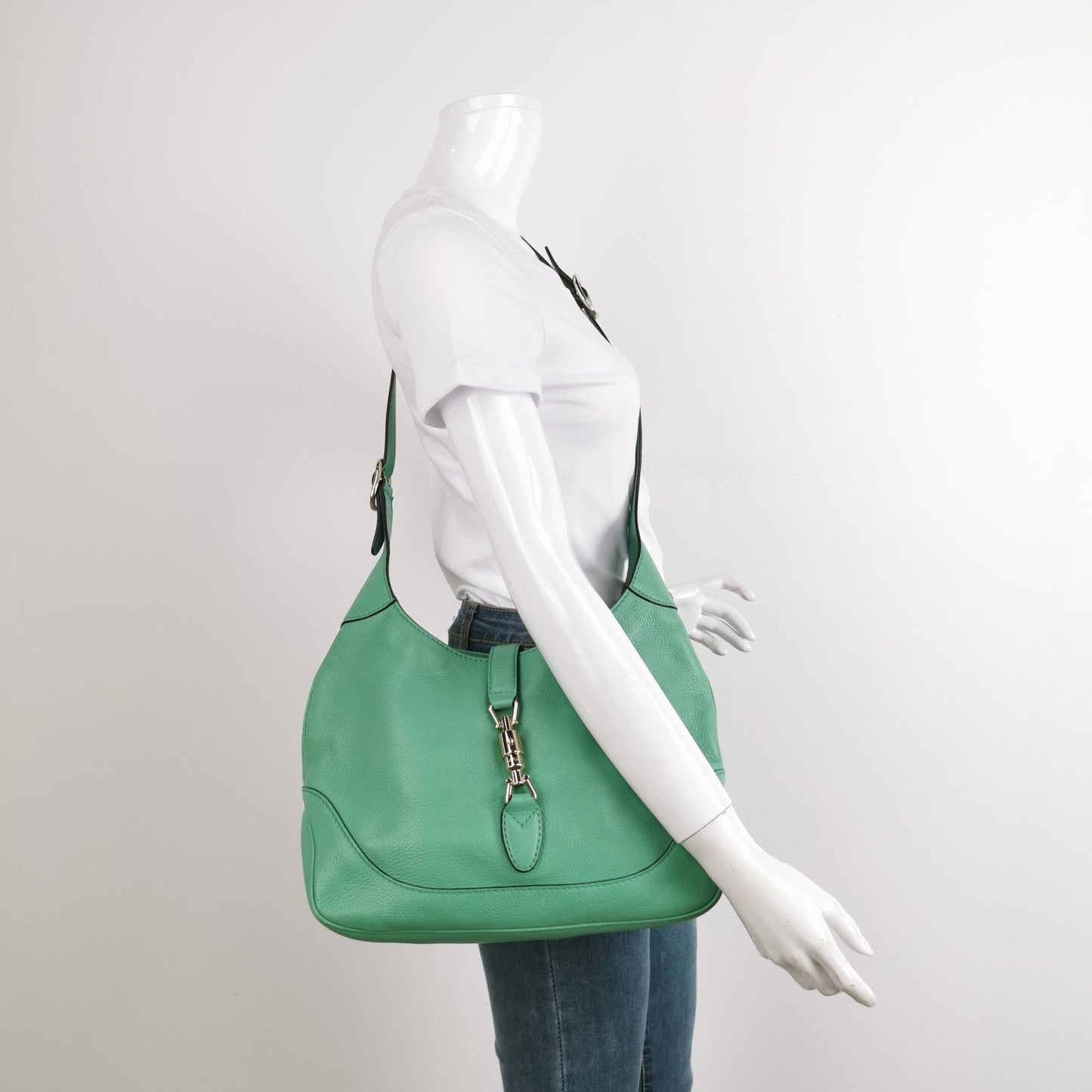 Gucci Jackie Soft Leather Green Medium Handbag