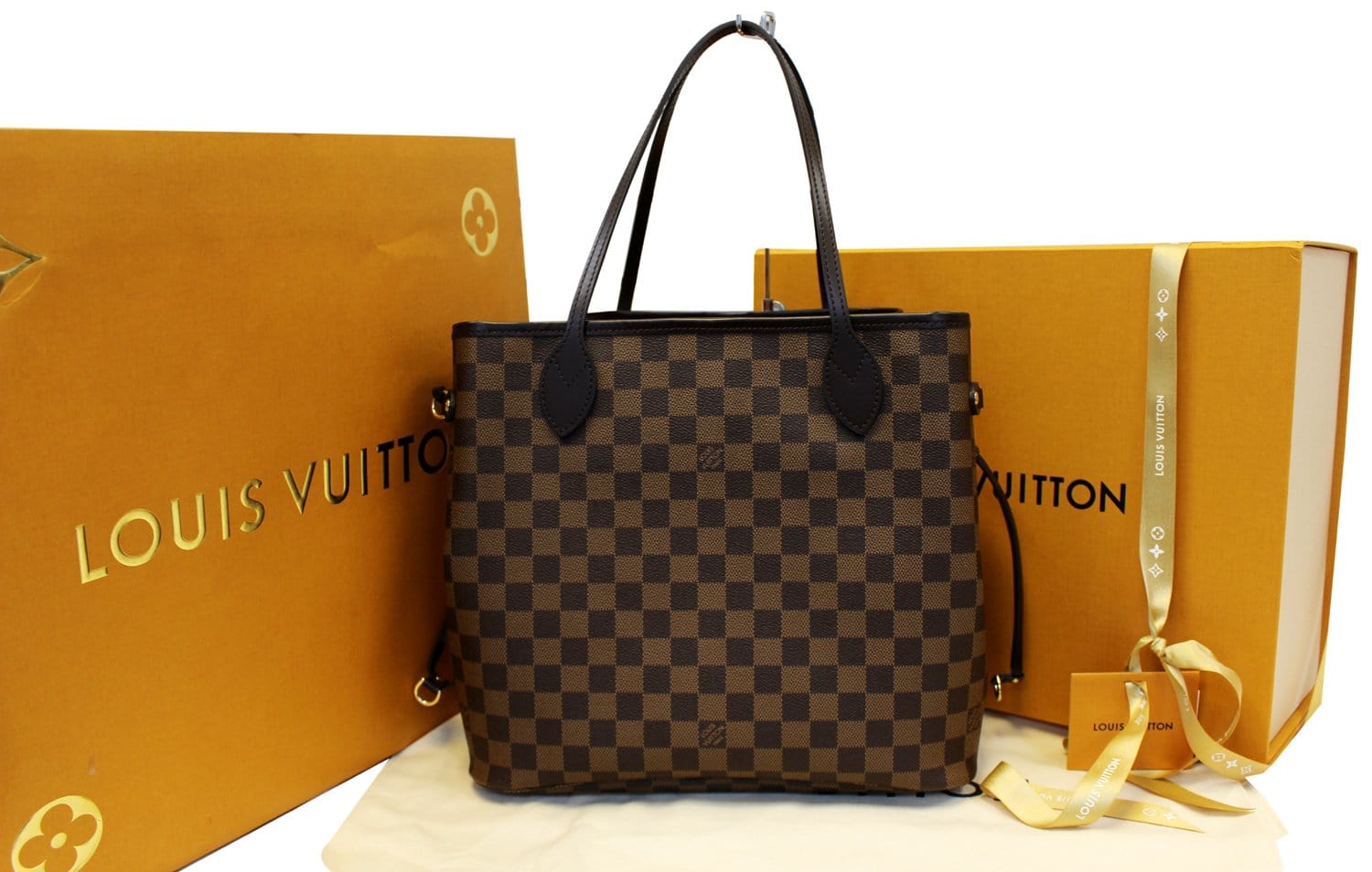 Louis Damier Ebene Neverfull Mm Nm Tote Pink Tote Bag