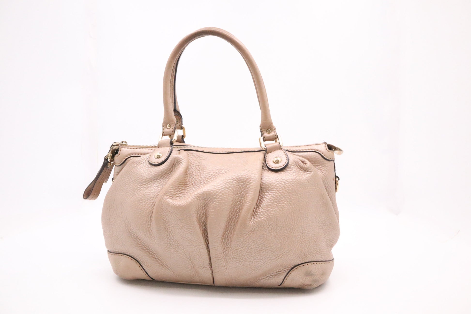 Gucci Sukey Leather Beige Shoulder Bag