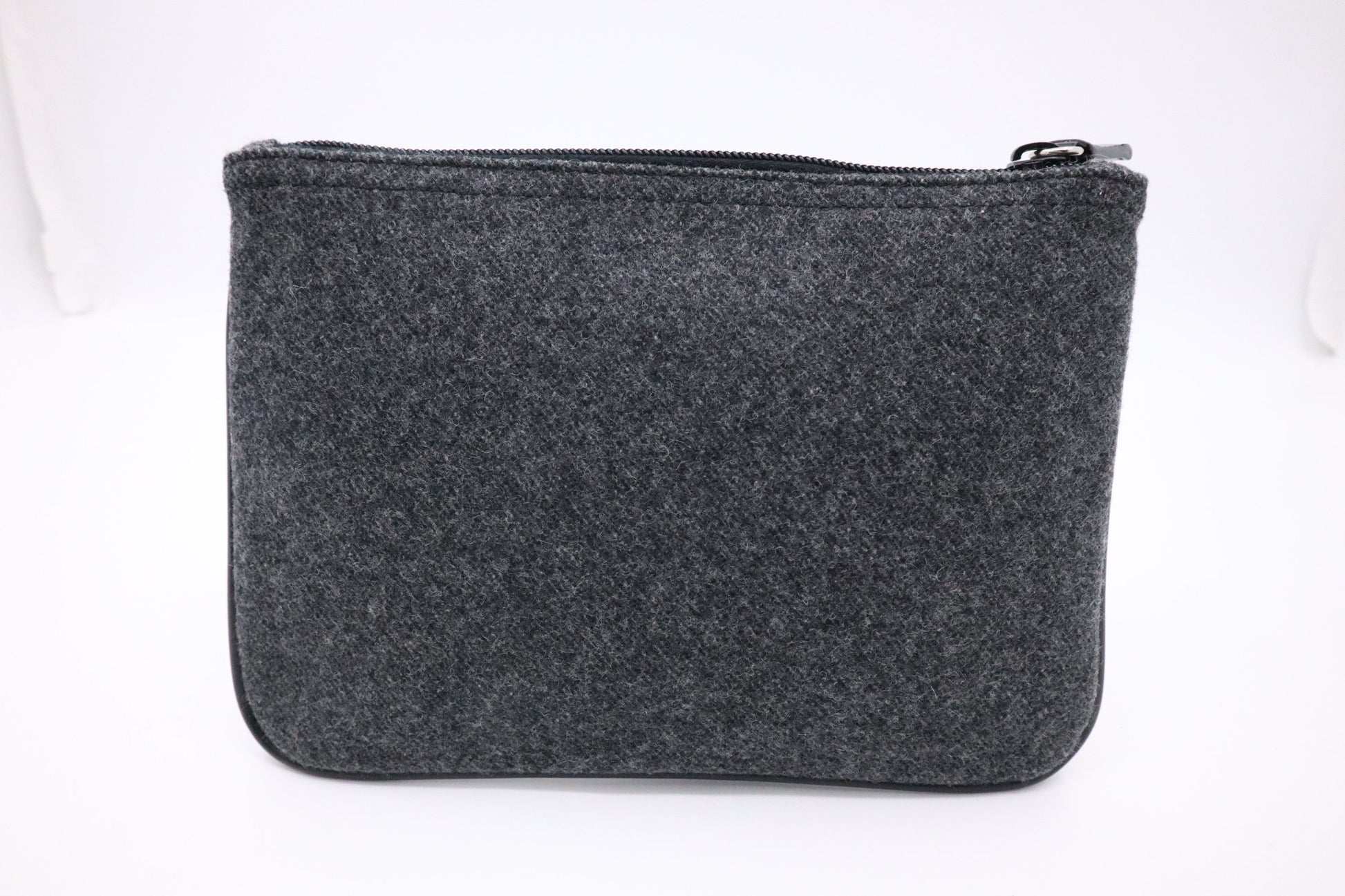 Prada Pouch In Gray Felt Handbag Travel Bag