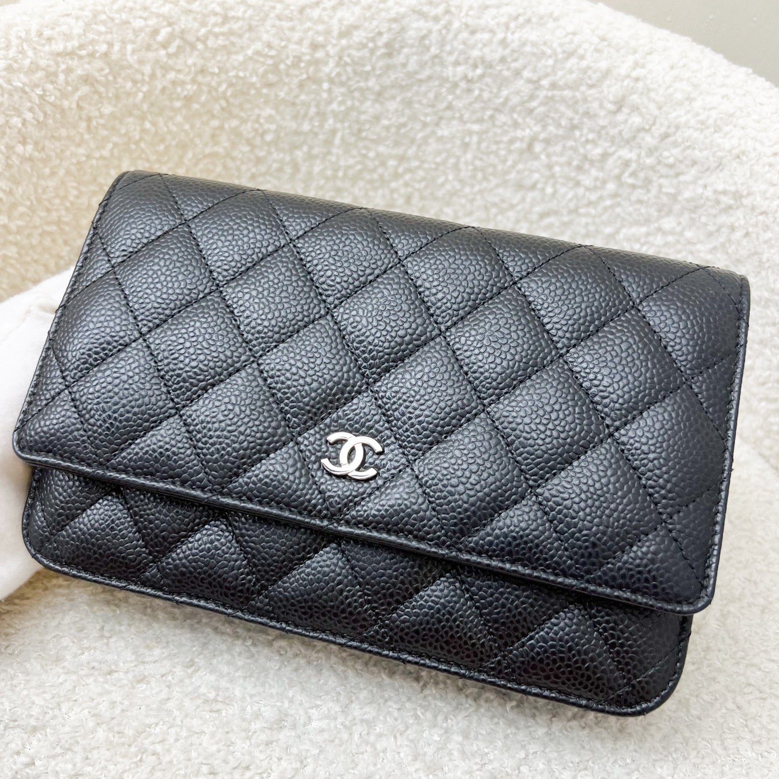 Chanel Classic Wallet on Chain WOC in Black Caviar and Shw ( ) Handbag