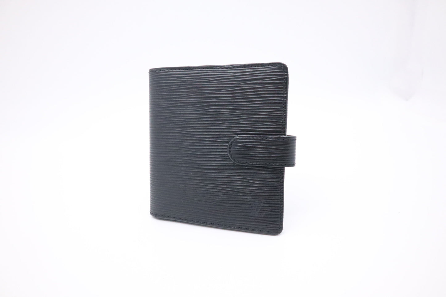 Louis Vuitton Compact Epi Leather Black Wallet Case