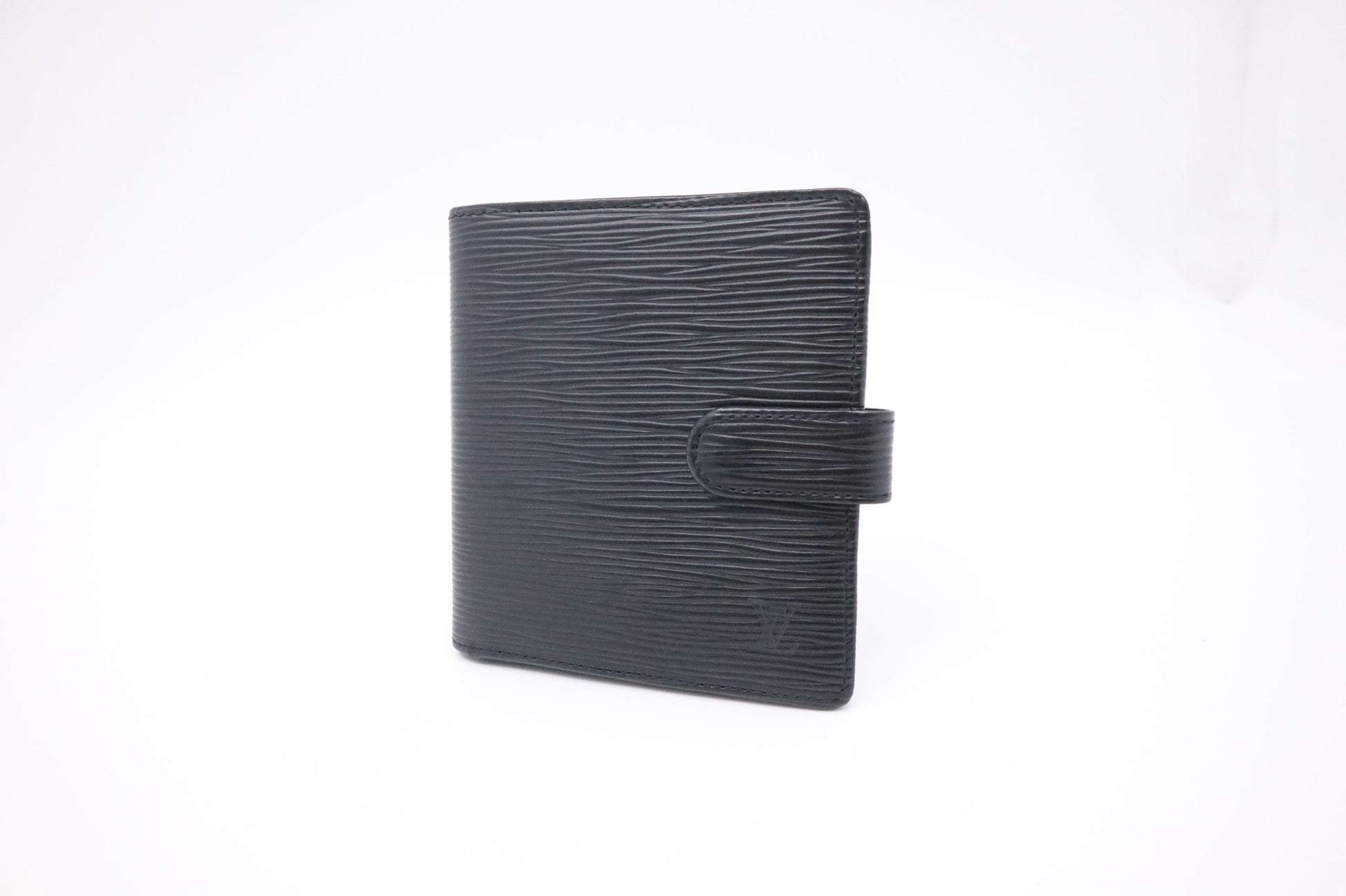 Louis Vuitton Compact Epi Leather Black Wallet Case