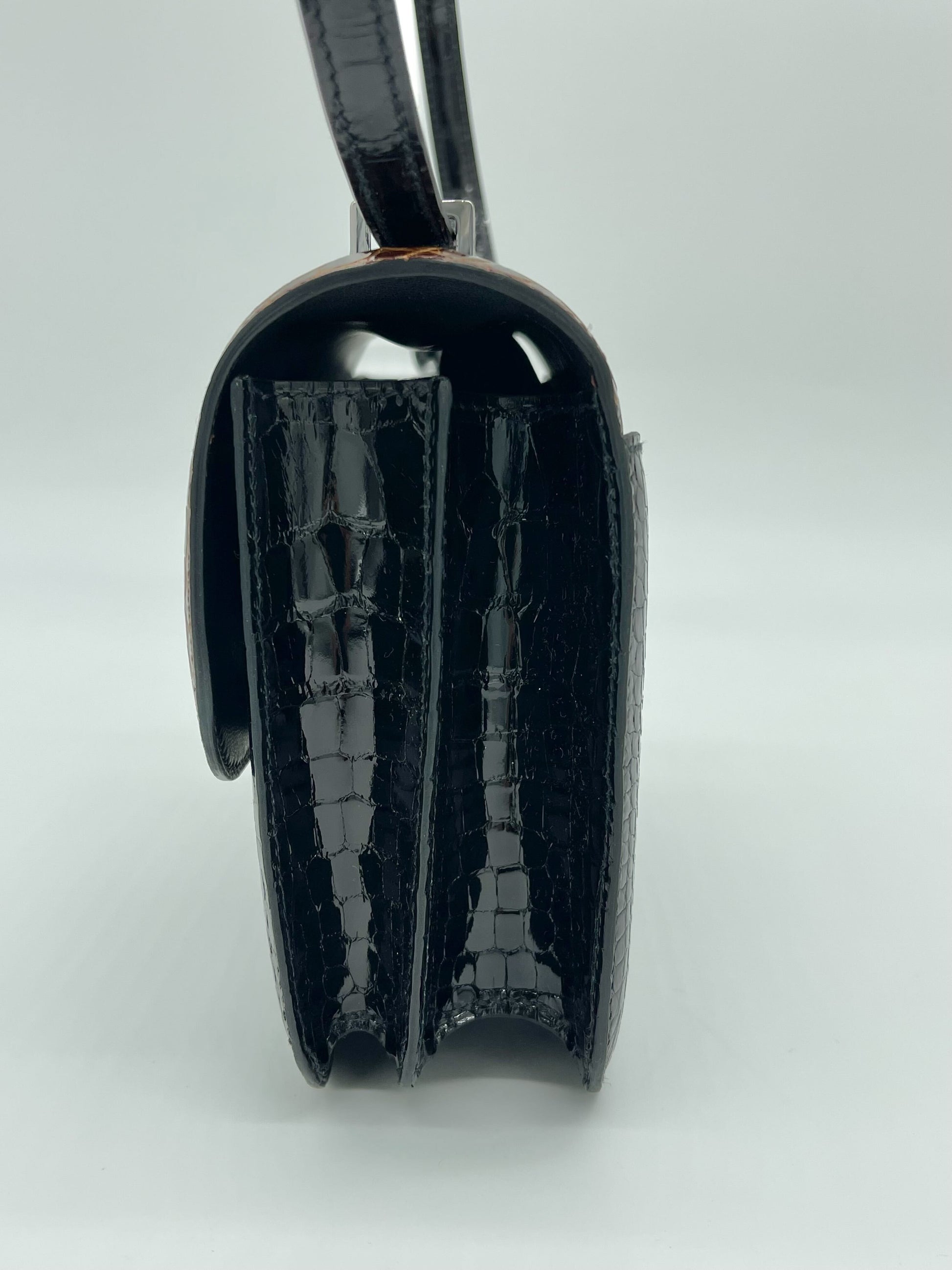 Hermes Luxury Constance Iii Marquetry Al Noir Miel Mini Travel Bag