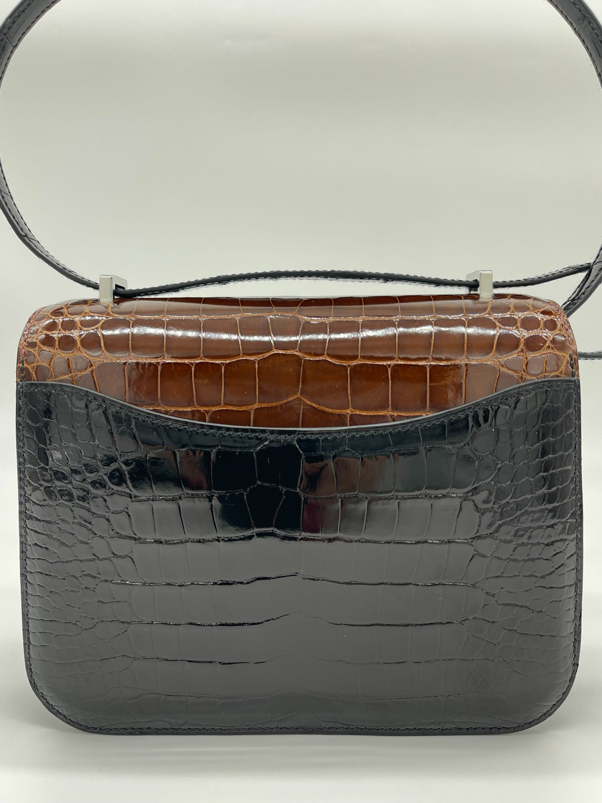 Hermes Luxury Constance Iii Marquetry Al Noir Miel Mini Travel Bag