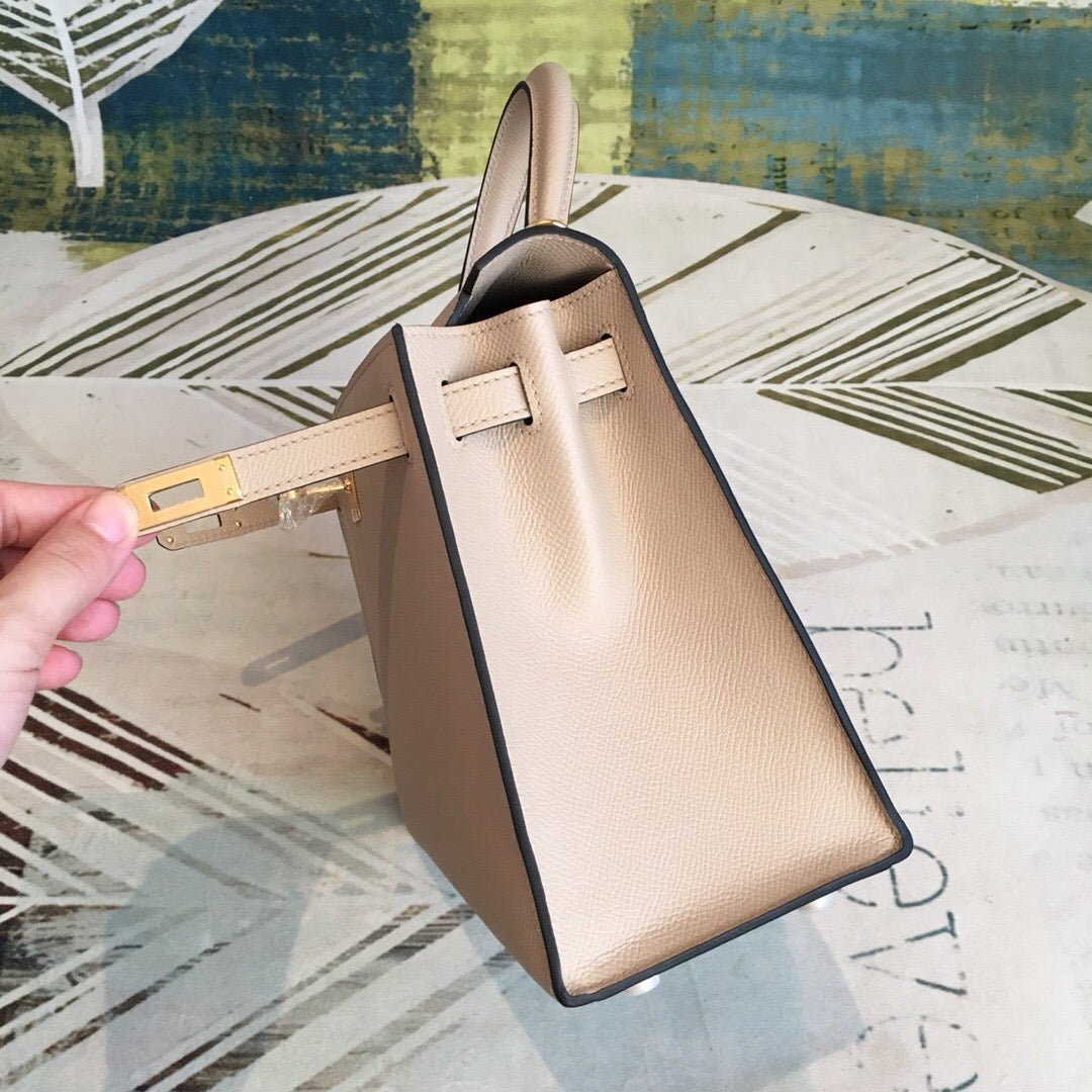 Top Quality Kelly Light Gray For Women Gold Travel Bag