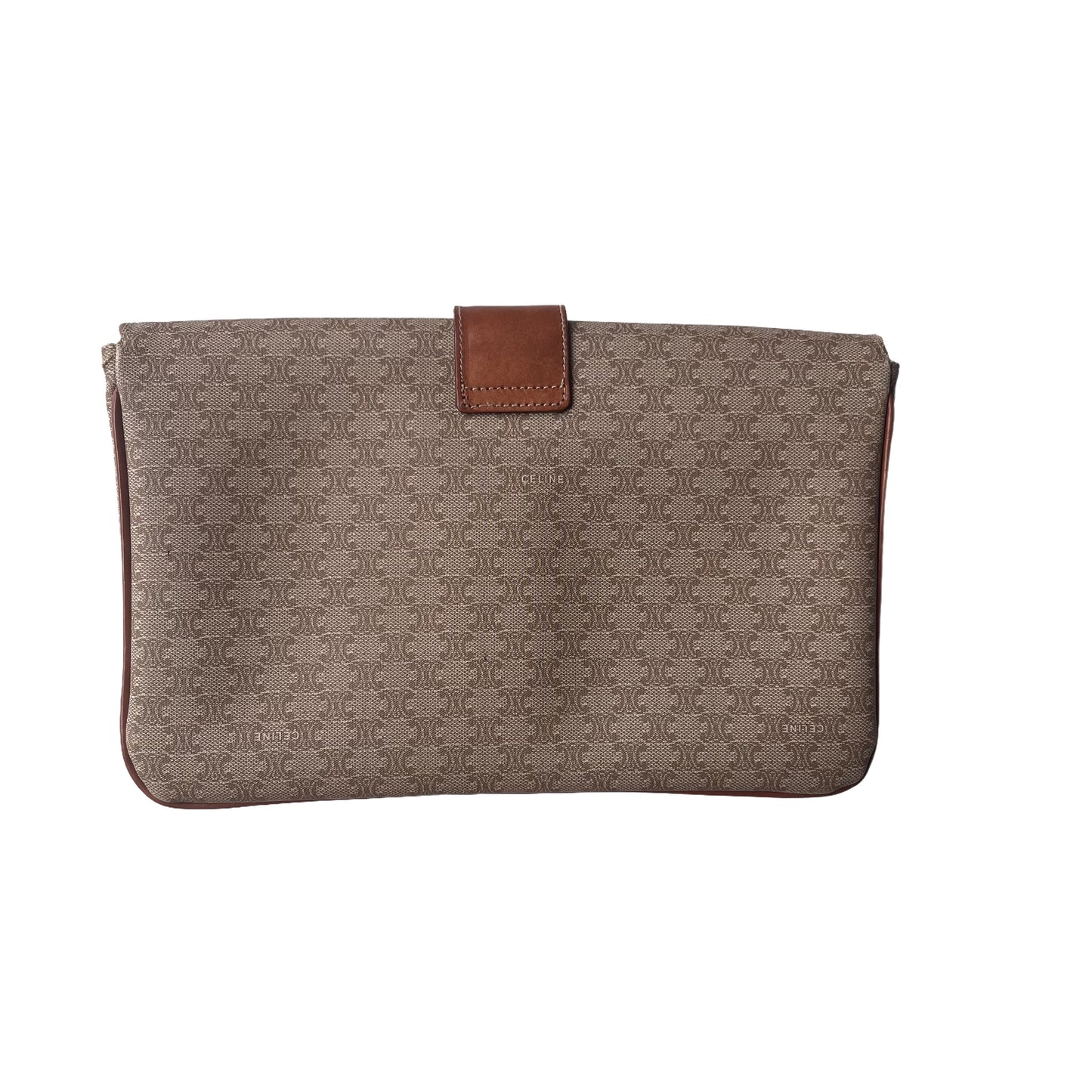 Celine Envelope Clutch Bag In Monogram Brown