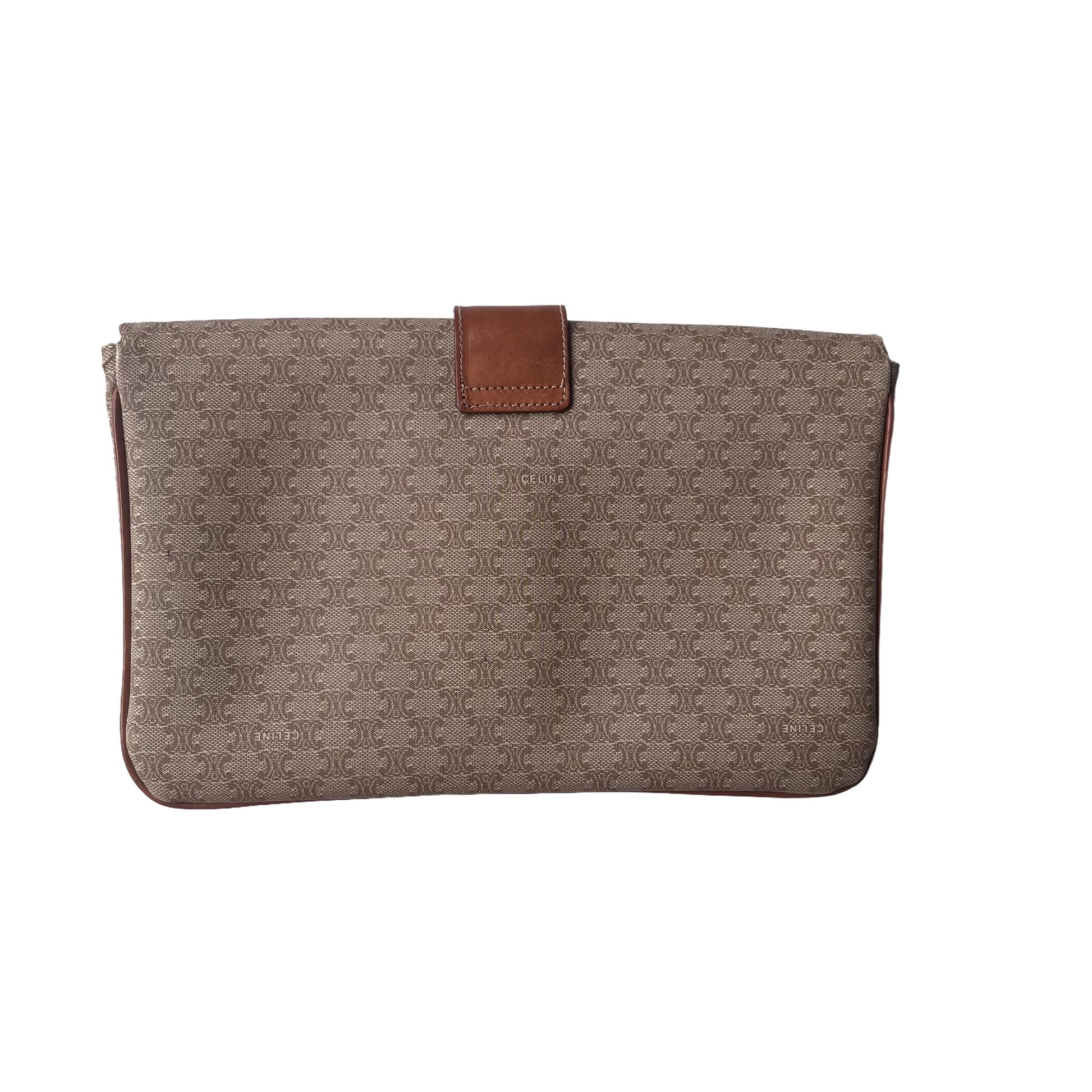 Celine Envelope Clutch Bag In Monogram Brown