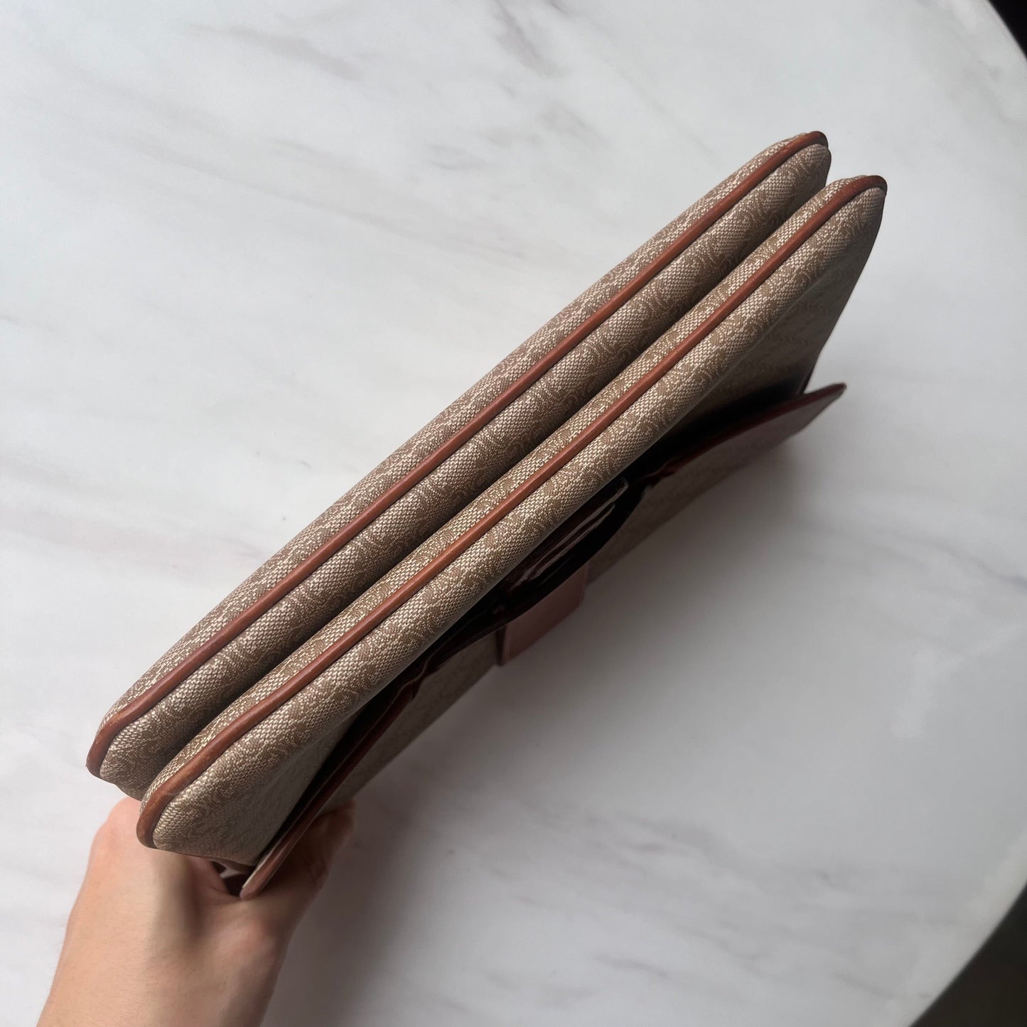Celine Envelope Clutch Bag In Monogram Brown