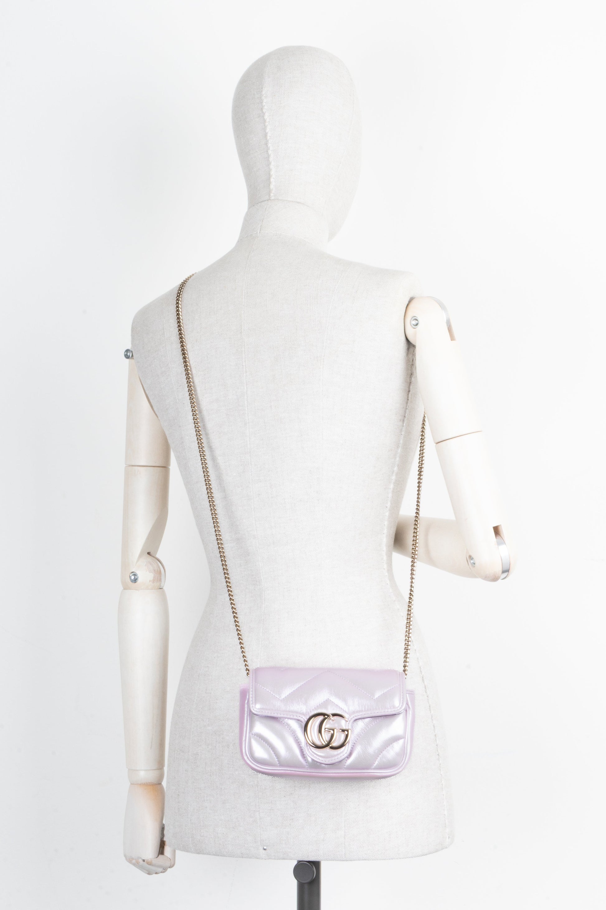 GUCCI Iridescent Mini Marmont Rose
