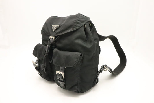 Prada Backpack In Vela Handbag Nylon Black