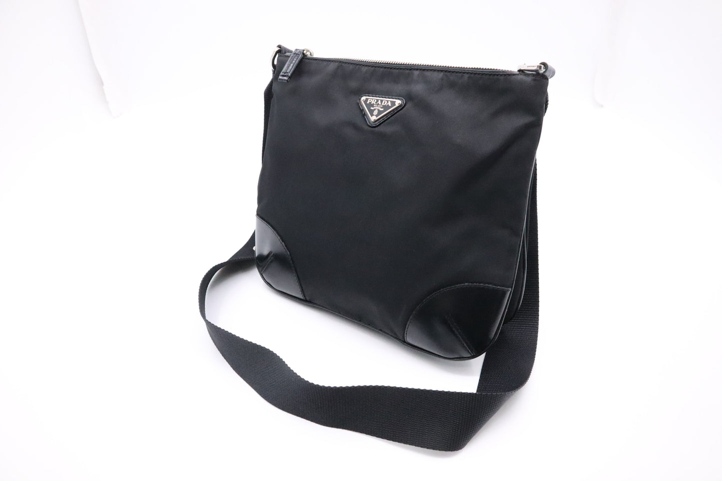 Prada Square Crossbody In Handbag Nylon Black Crossbody Bag