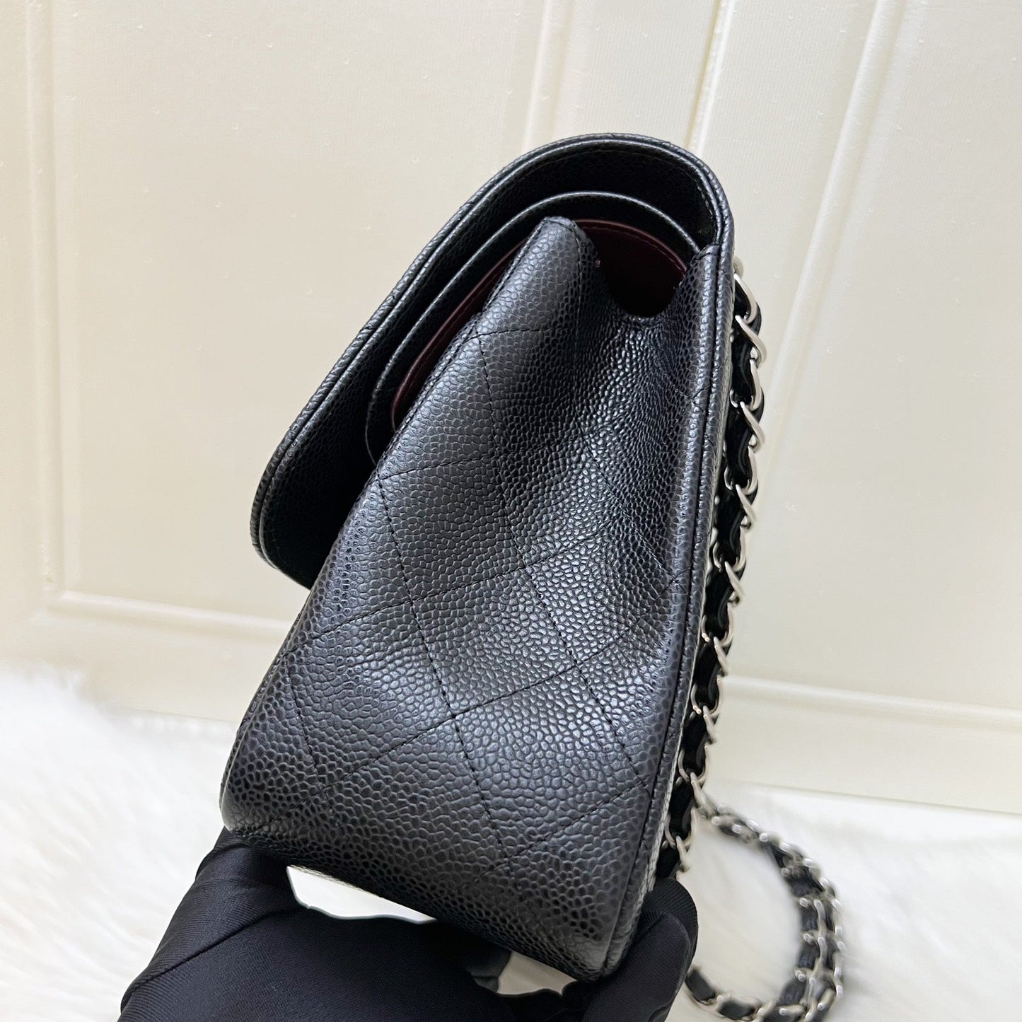 Chanel Jumbo Classic Flap CF in Black Caviar and SHW